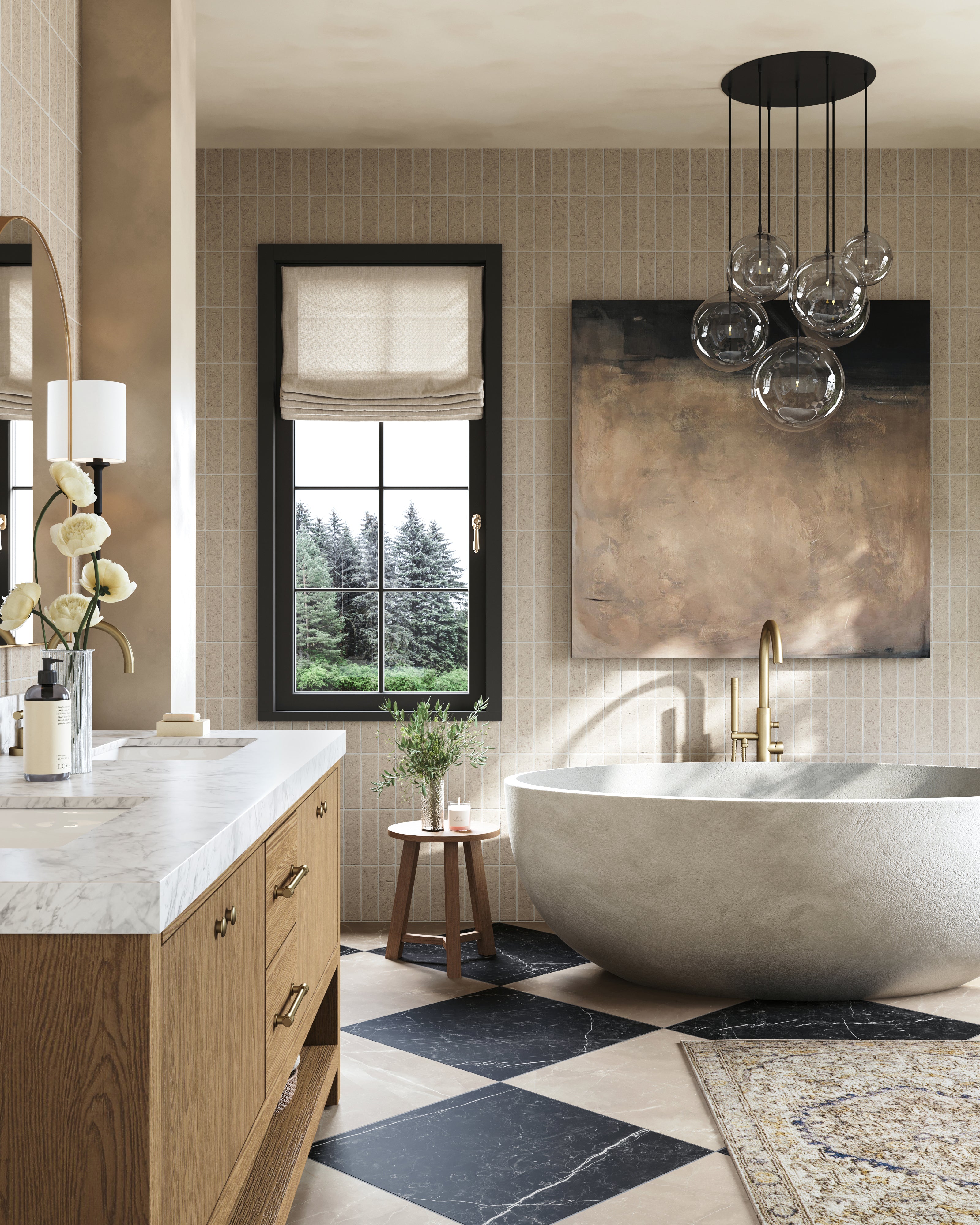 Walsh 7-Light Chandelier in Clear Glass & Black Gunmetal