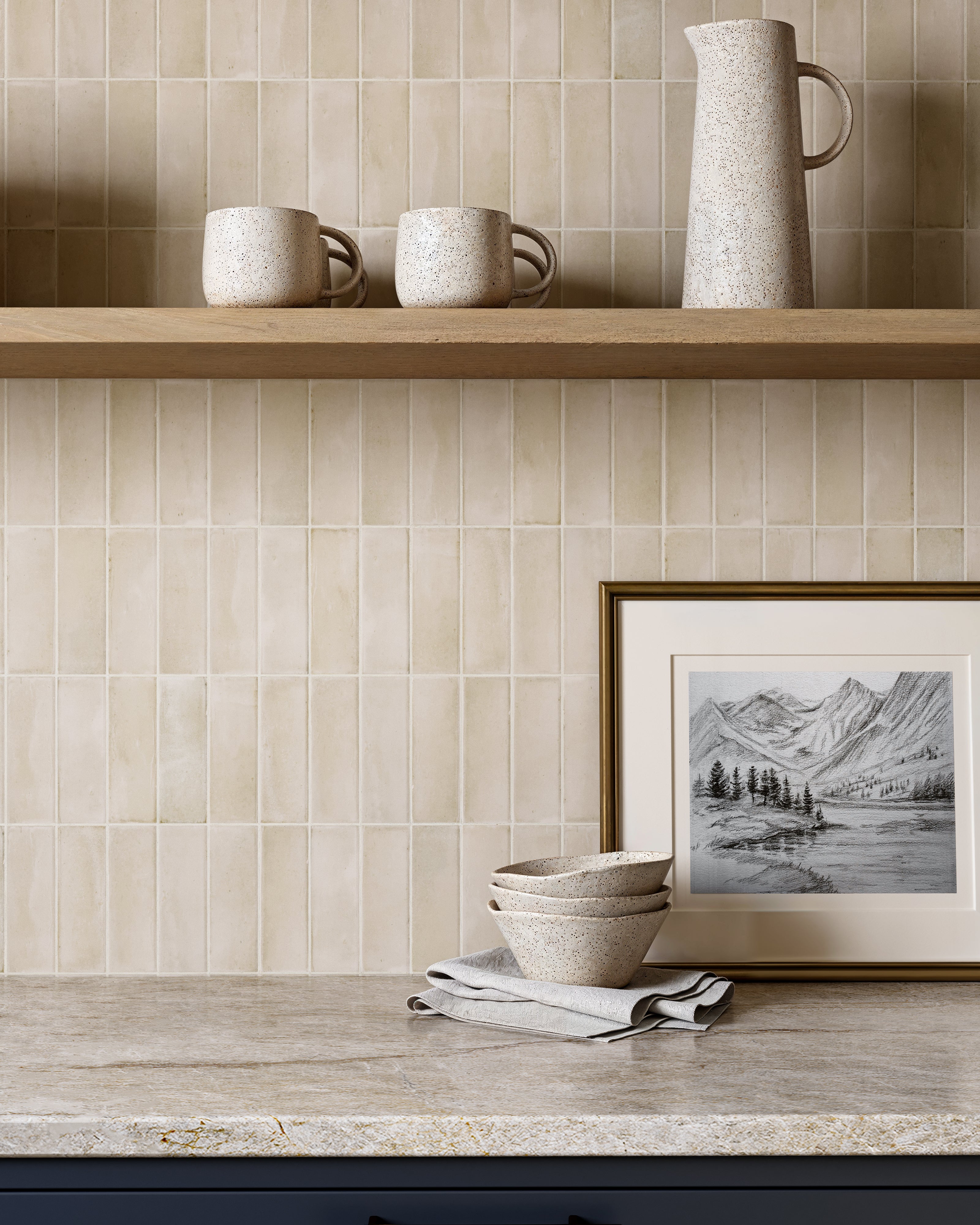 Natasha 2x6 Matte Porcelain Tile in Bone