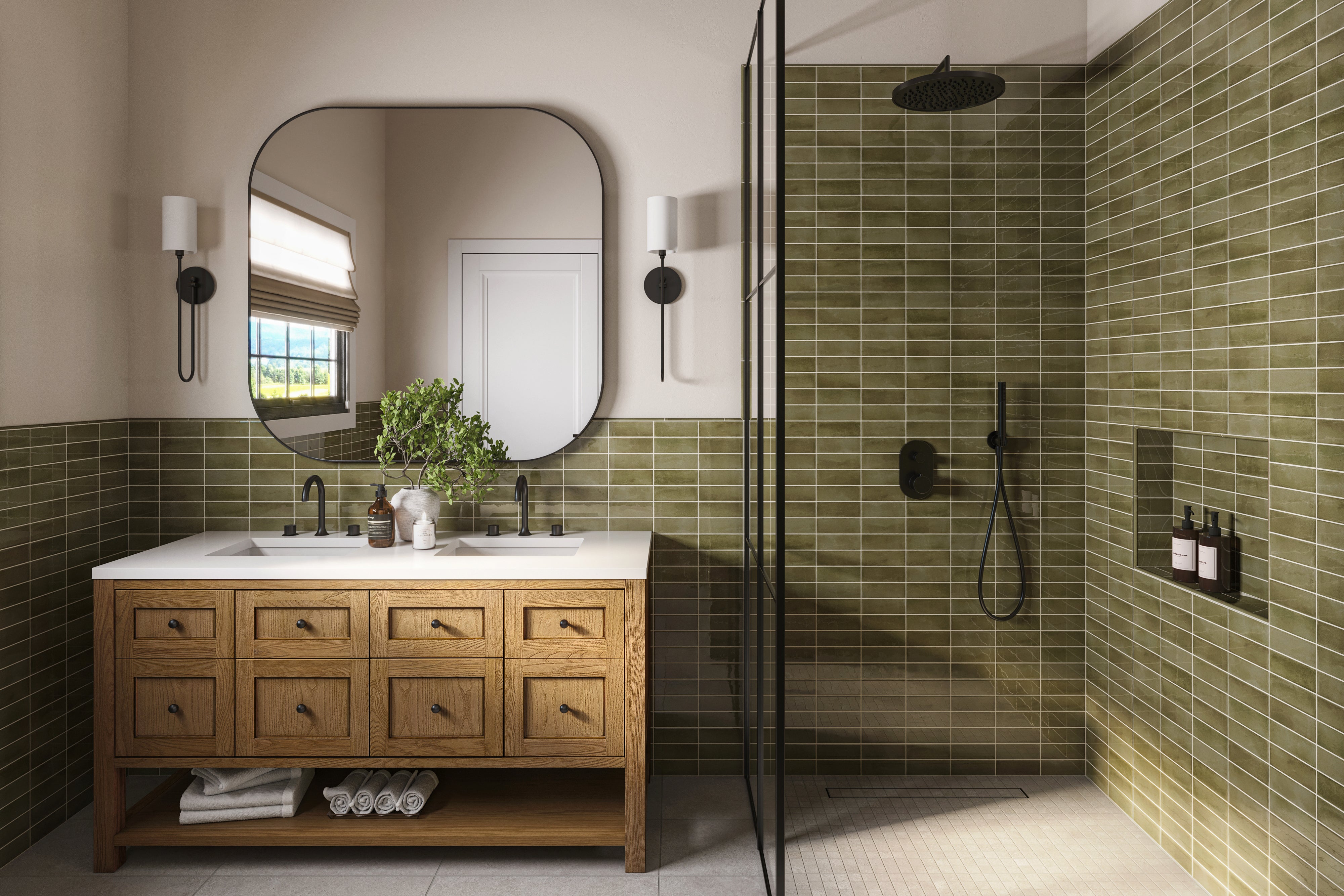 Natasha 2x6 Glossy Porcelain Tile in Army