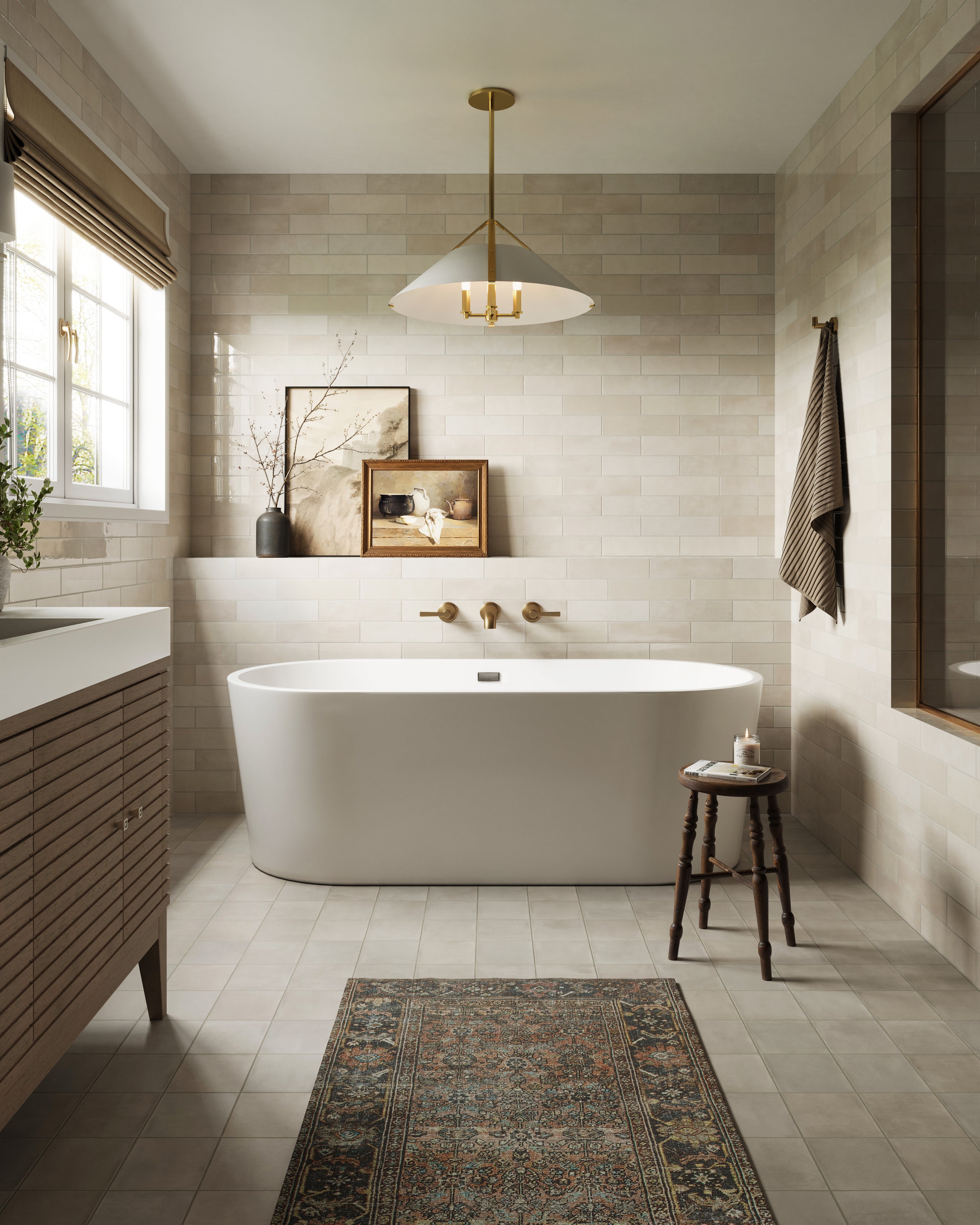 Claire 3x12 Glossy Ceramic Tile in Eggshell