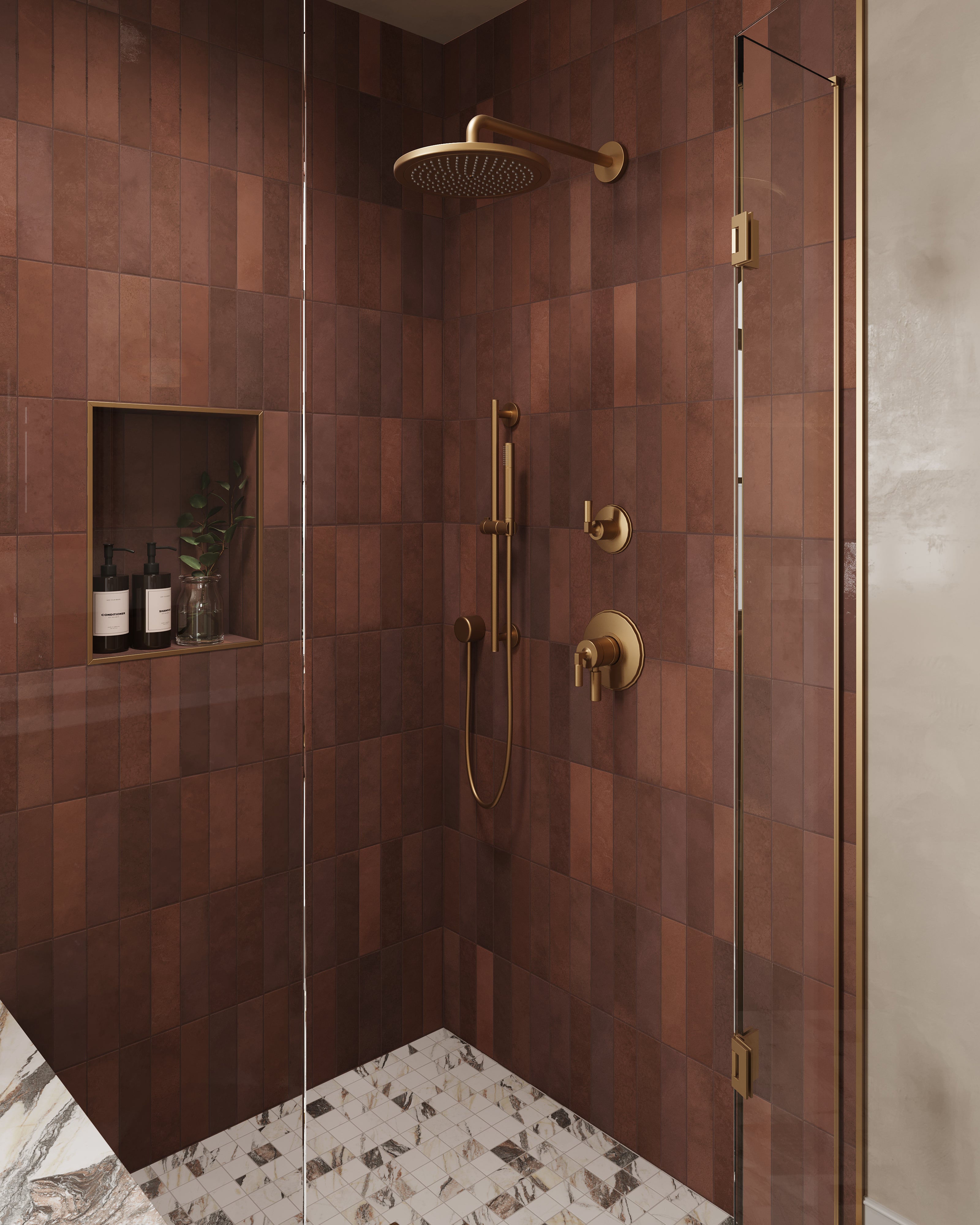 Juliet 2.5x10 Matte Porcelain Tile in Rust