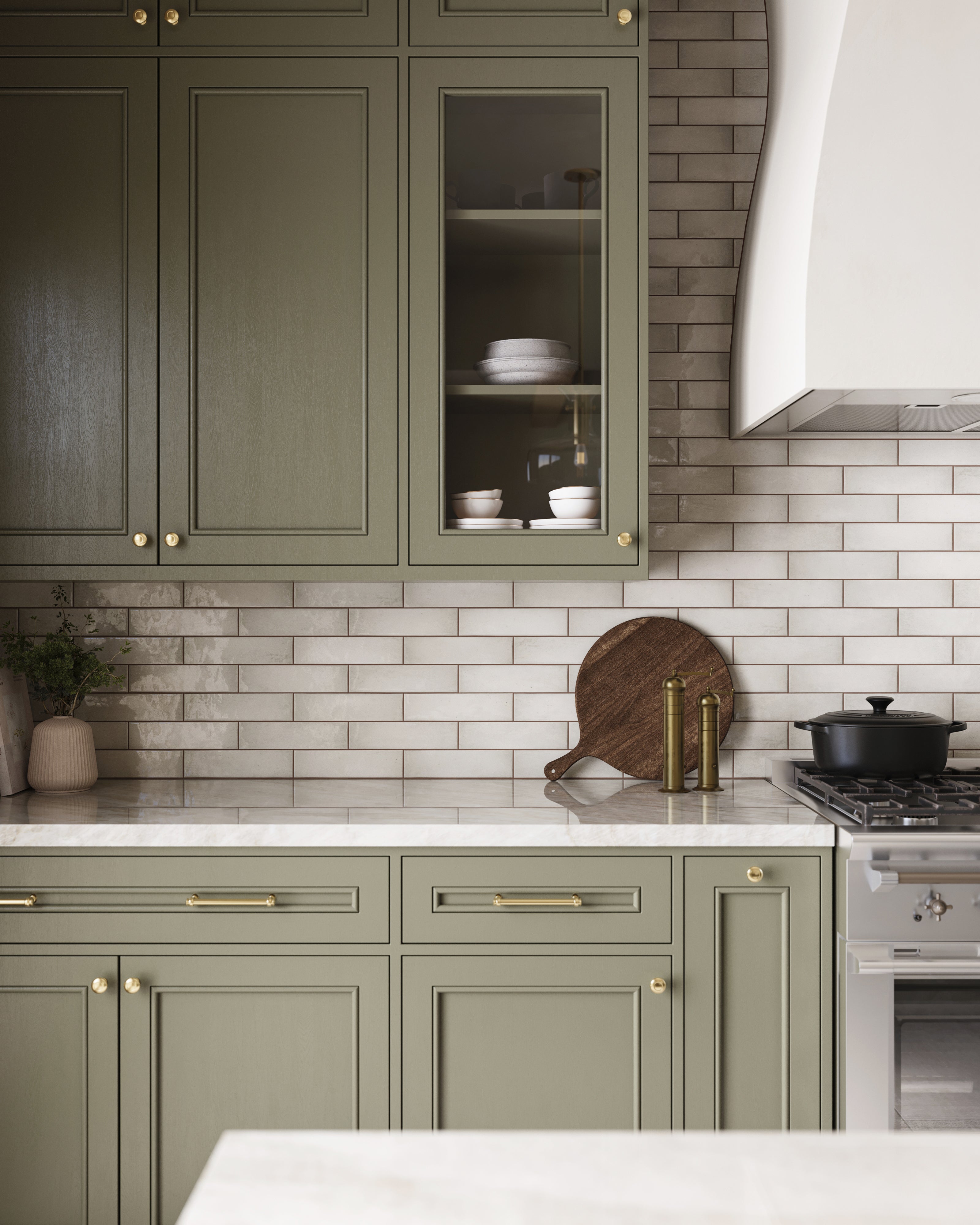 Colby 2x10 Glossy Porcelain Subway Tile in Cream