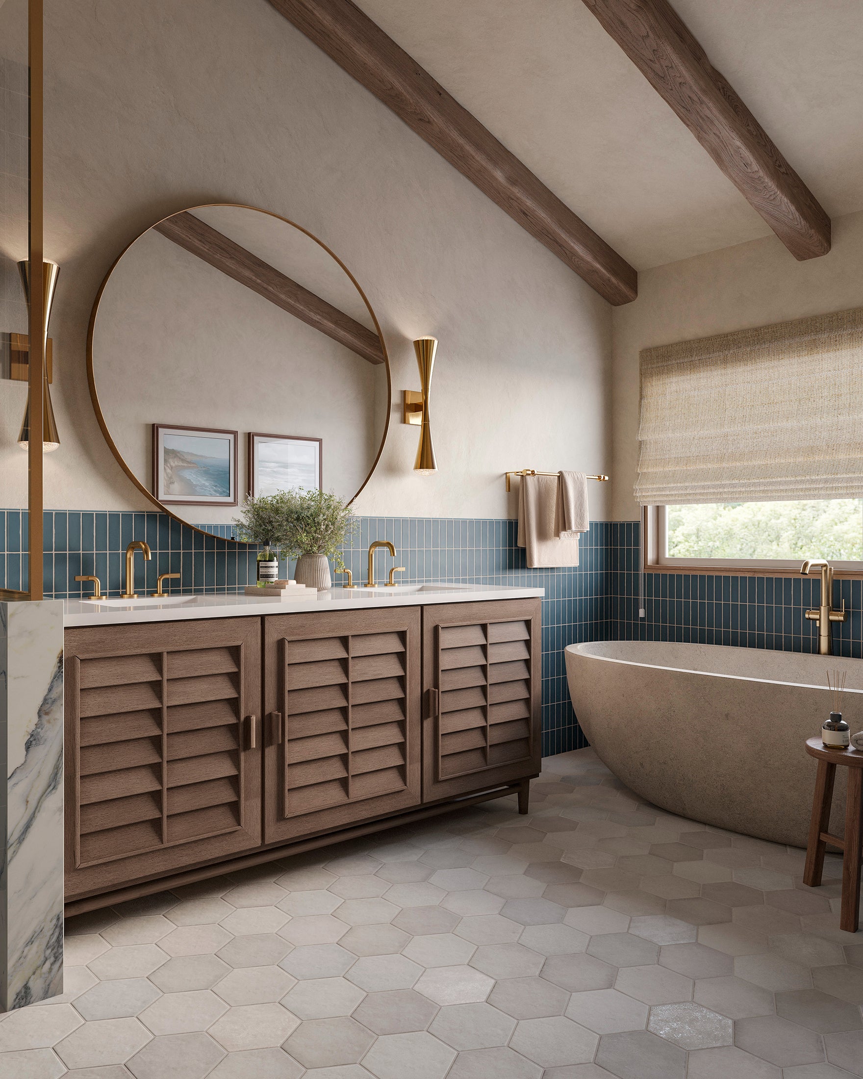 Juliet 7x8 Hexagon Matte Porcelain Tile in Pearl