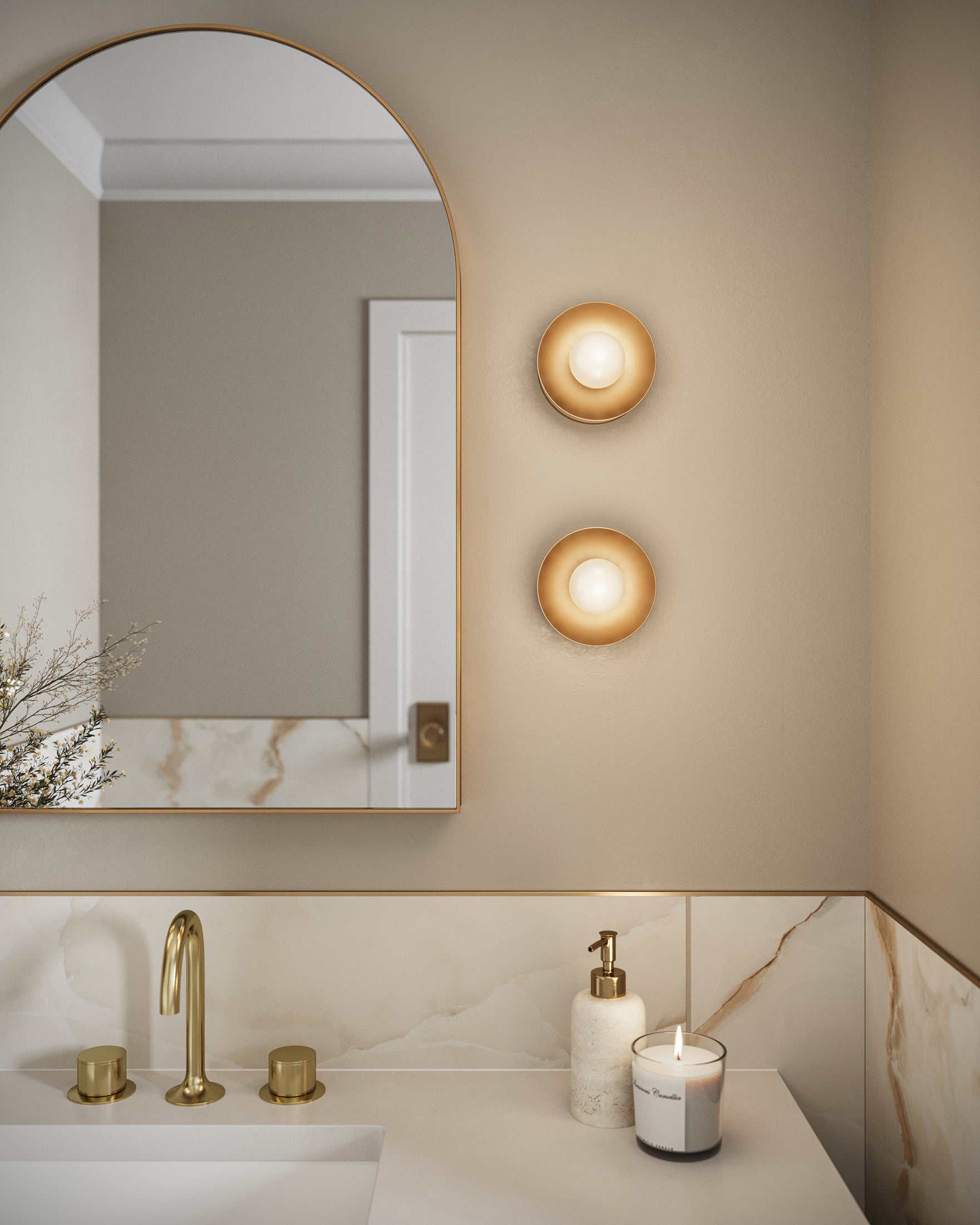 Rue Bath And Vanity Light In Aged Brass
