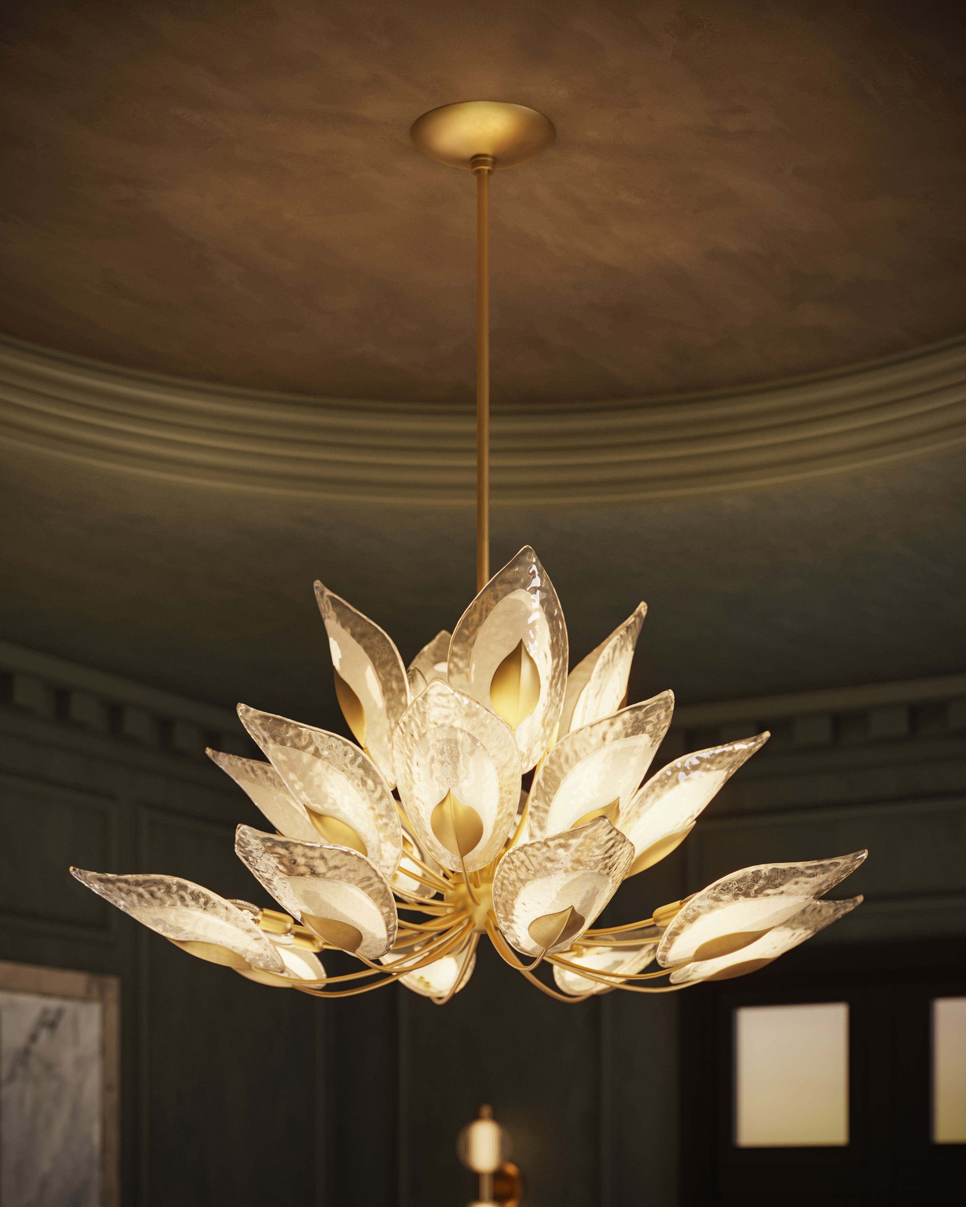 Magnolia Chandelier In Gold Leaf