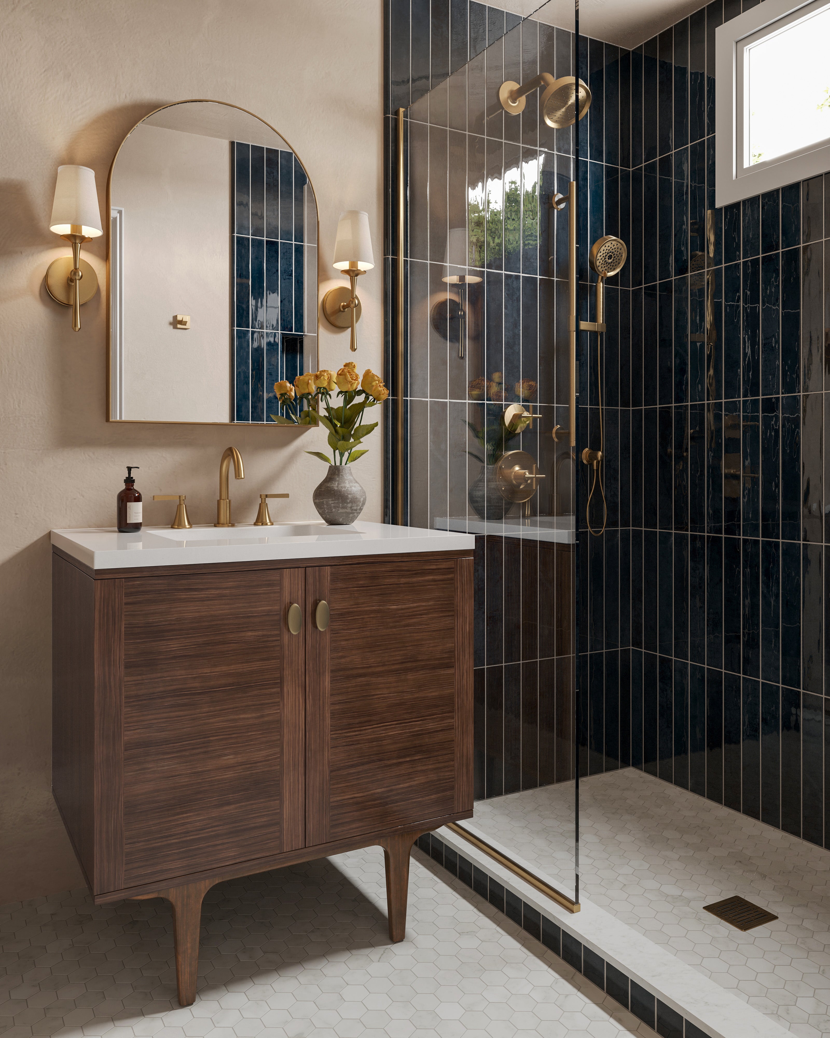 Jaden 2.5x16 Glossy Ceramic Tile in Navy