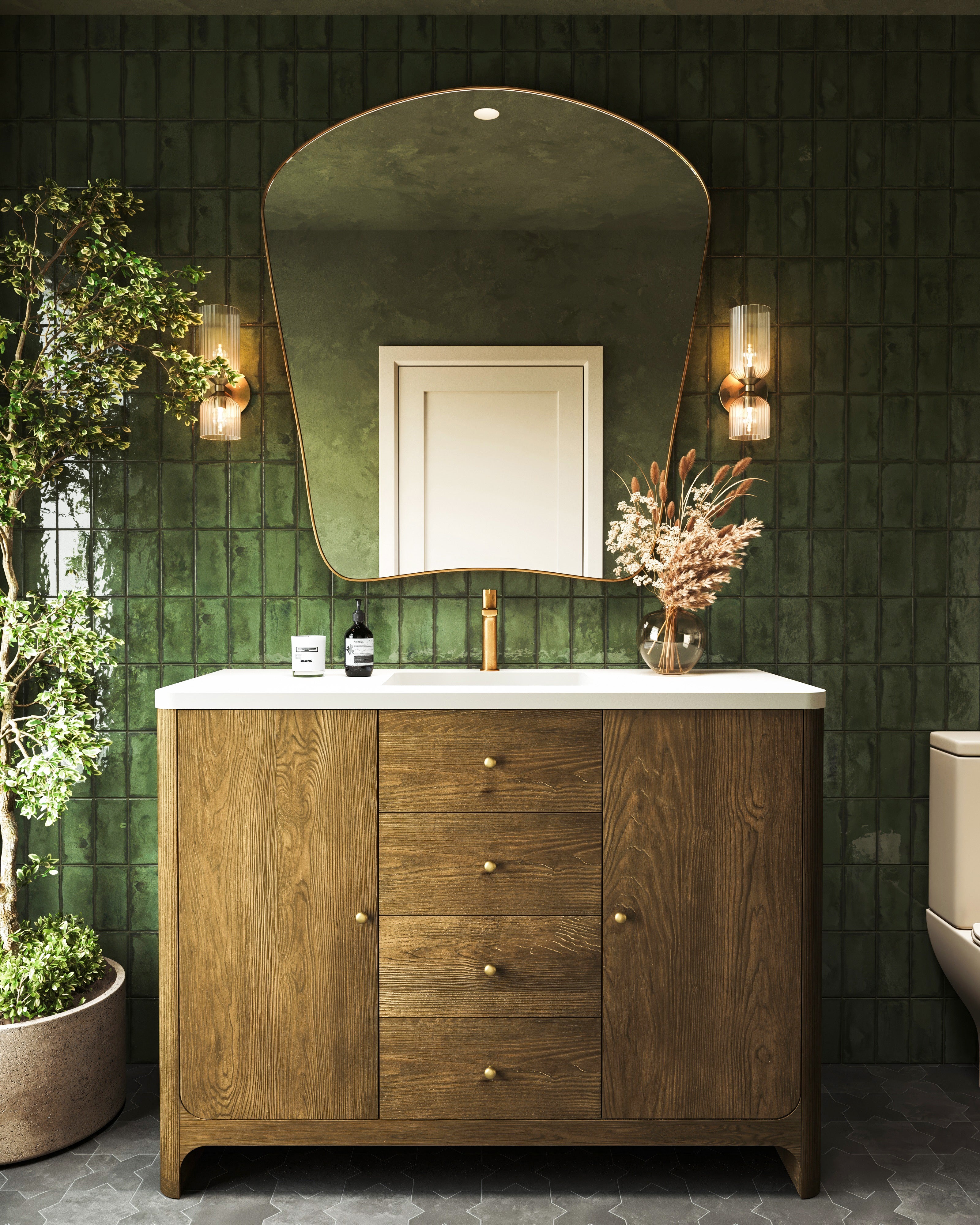 Graham 3x6 Glossy Ceramic Tile in Moss