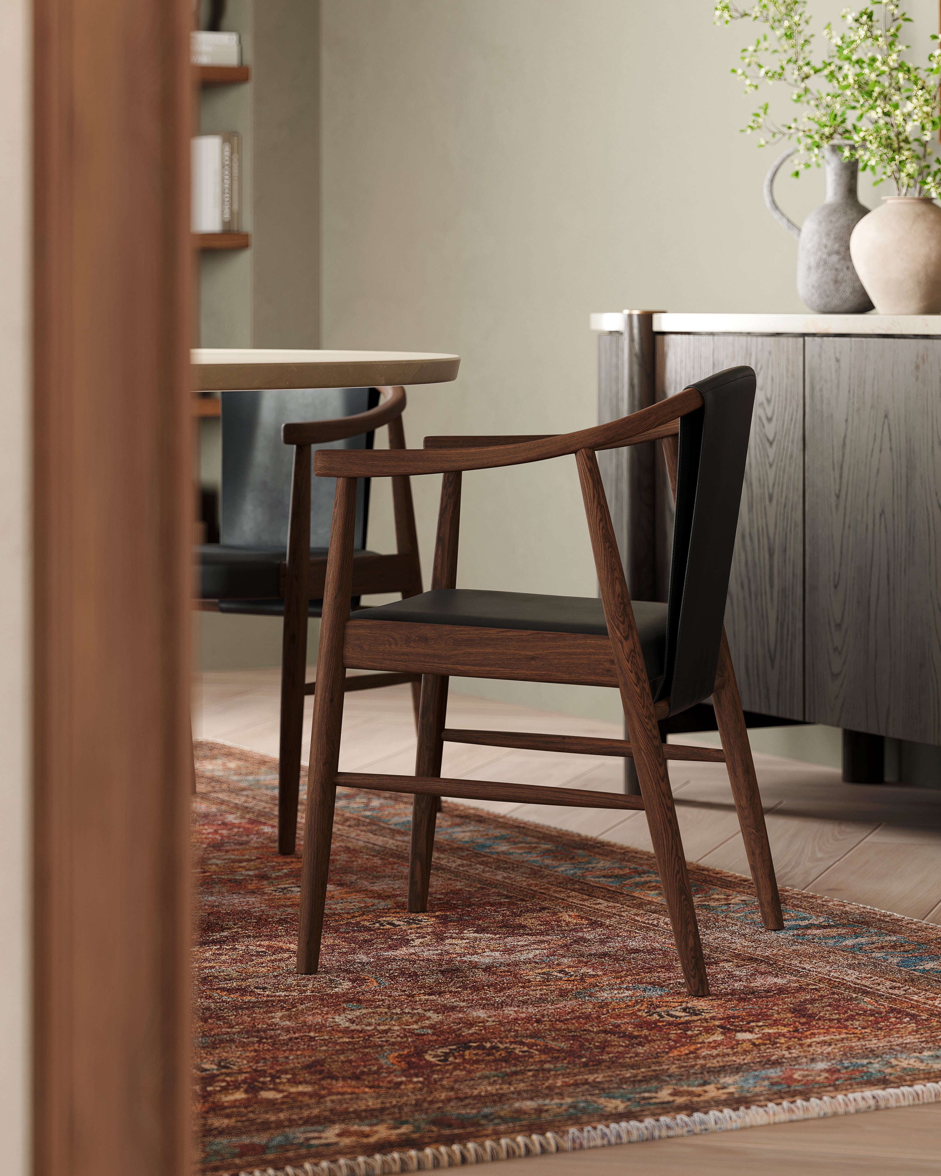 Foster Dining Chair in Onyx Leather