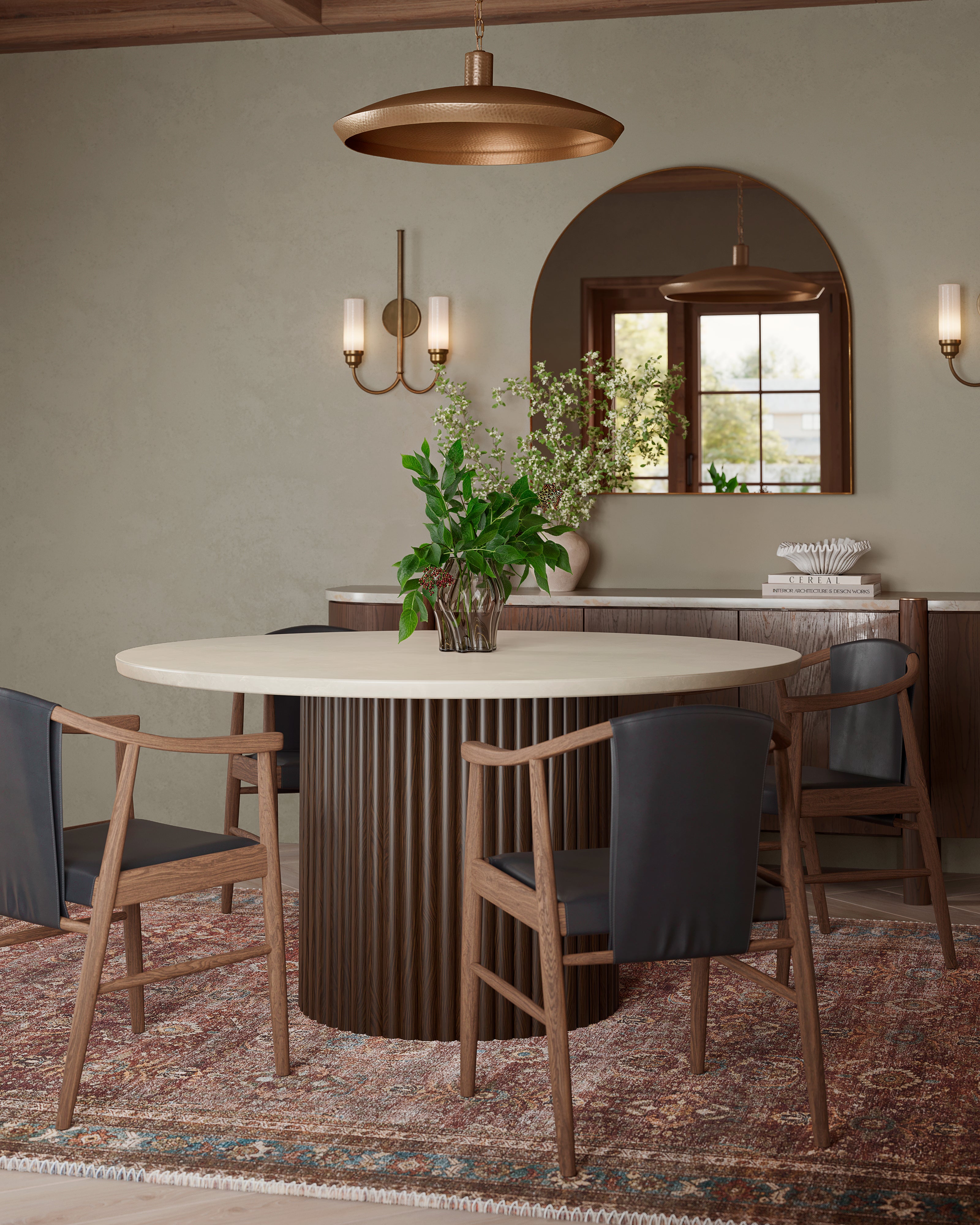 Leonardo 59" Dining Table in Brown