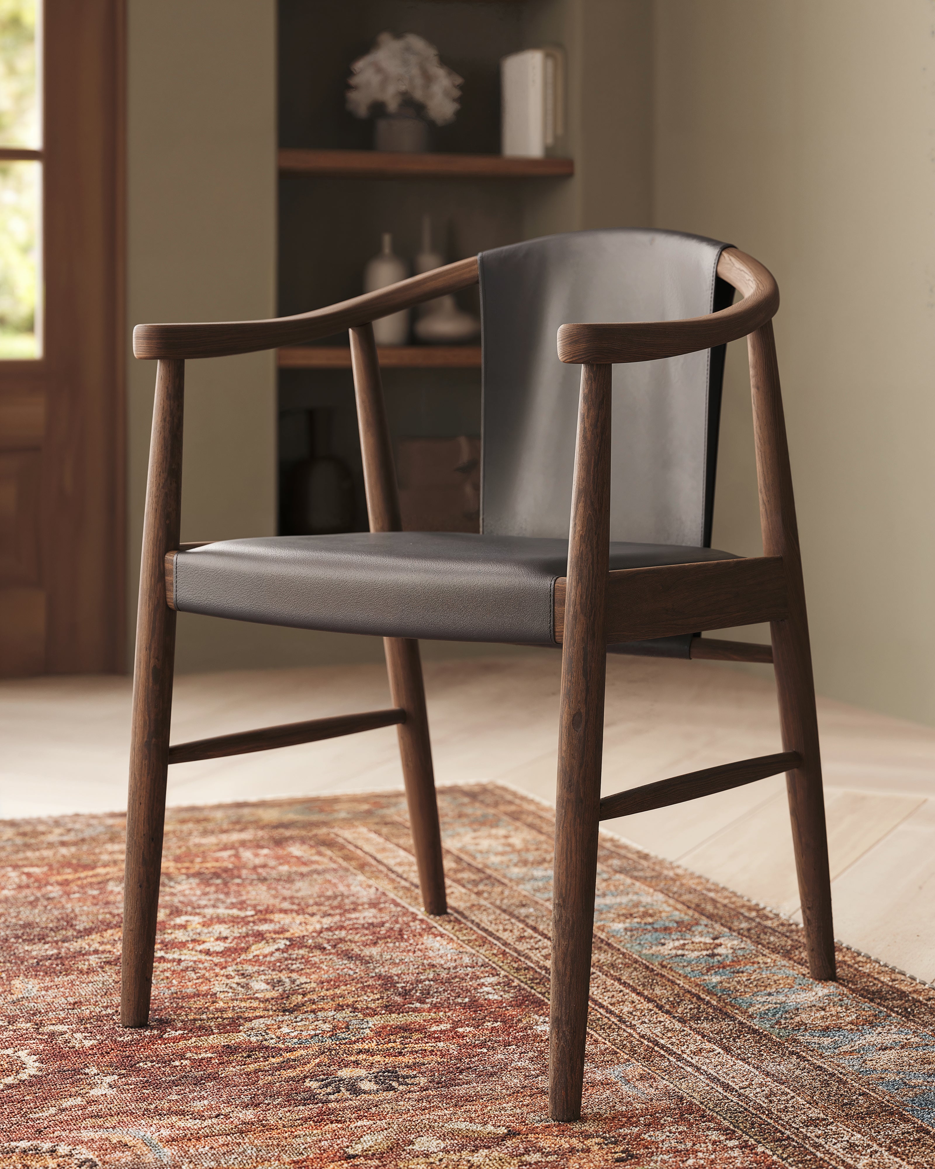 Foster Dining Chair in Onyx Leather