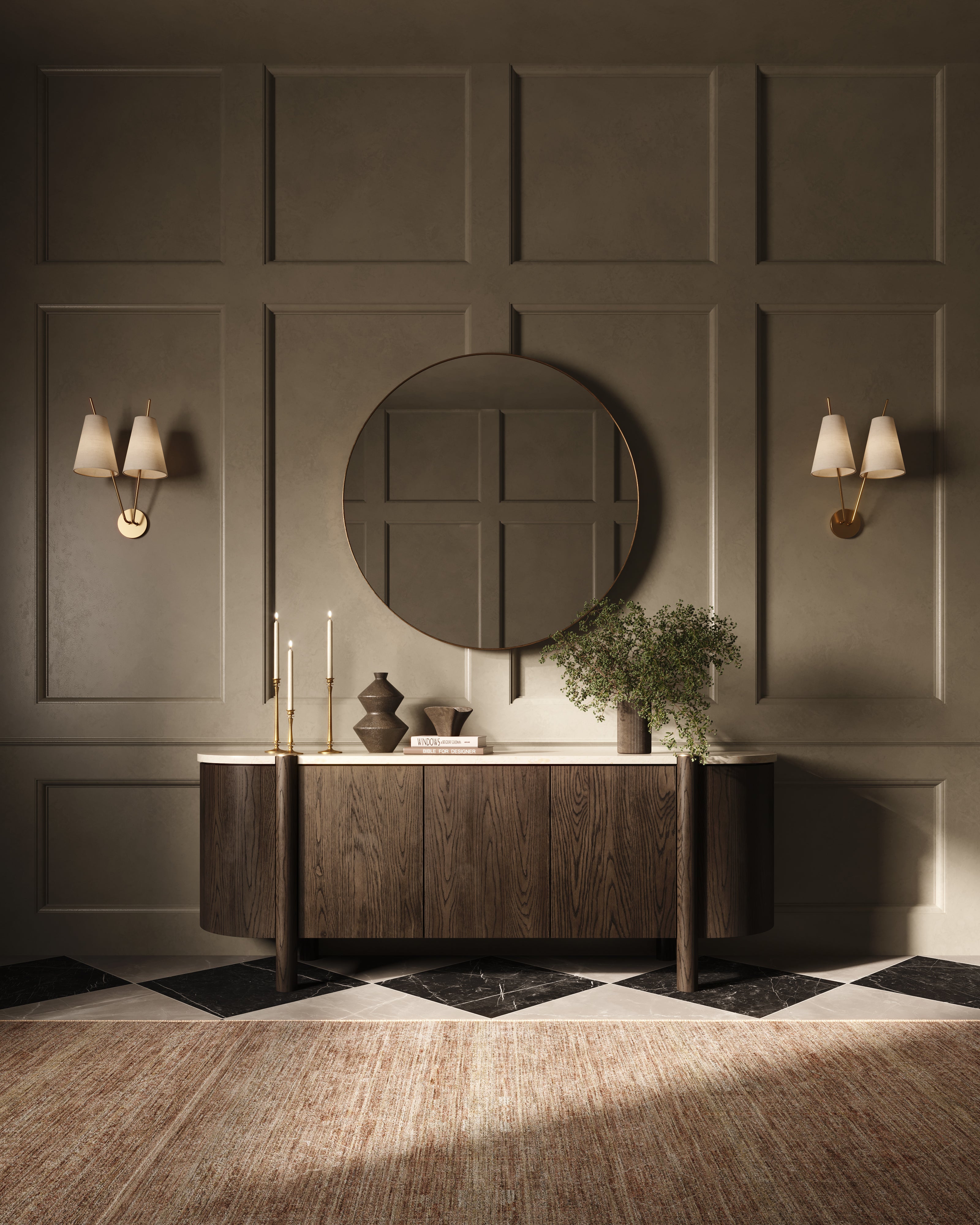 Haverford Polyester Pile Rug in Desert / Rust