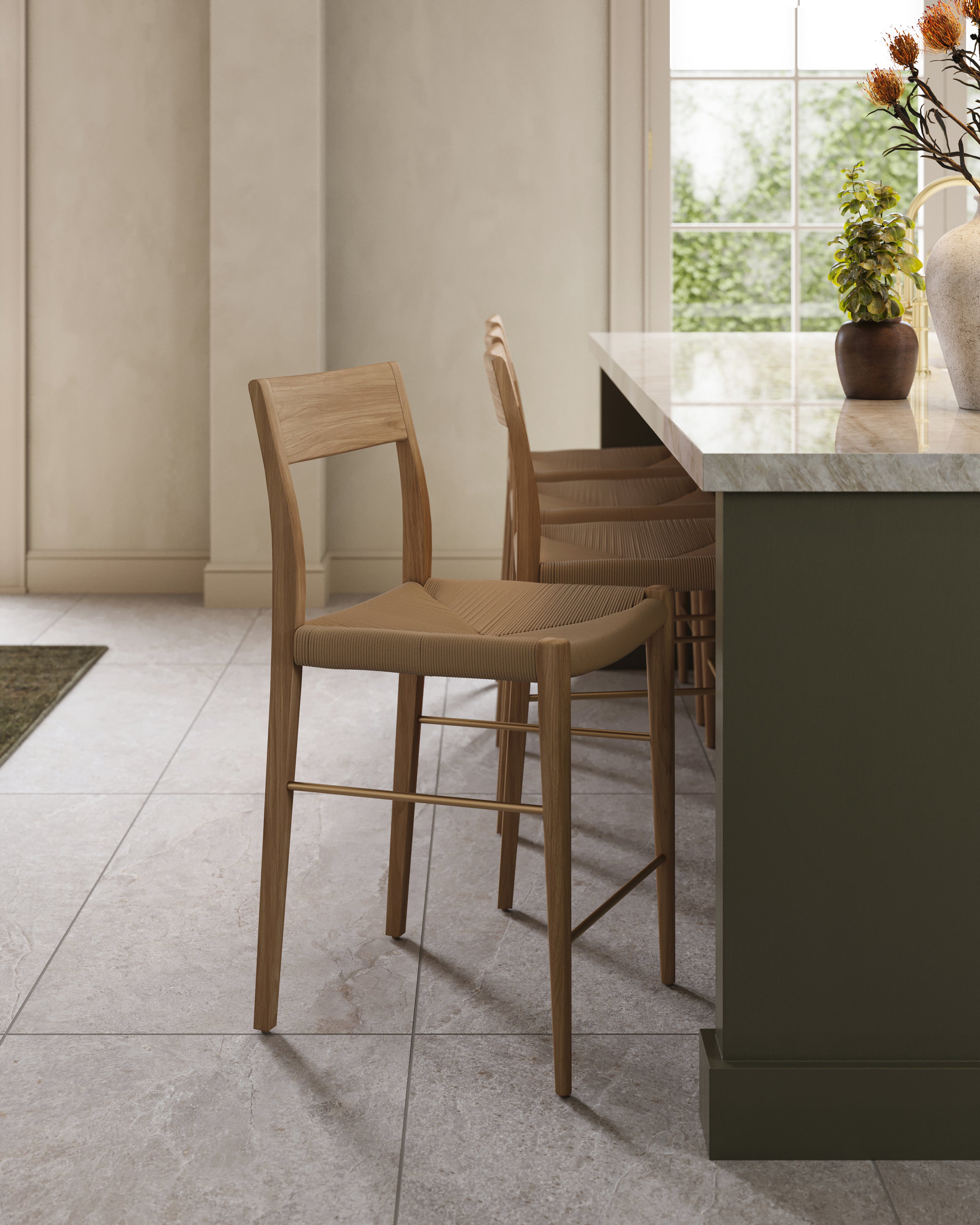 Genevieve Counter Stool in Light Oak