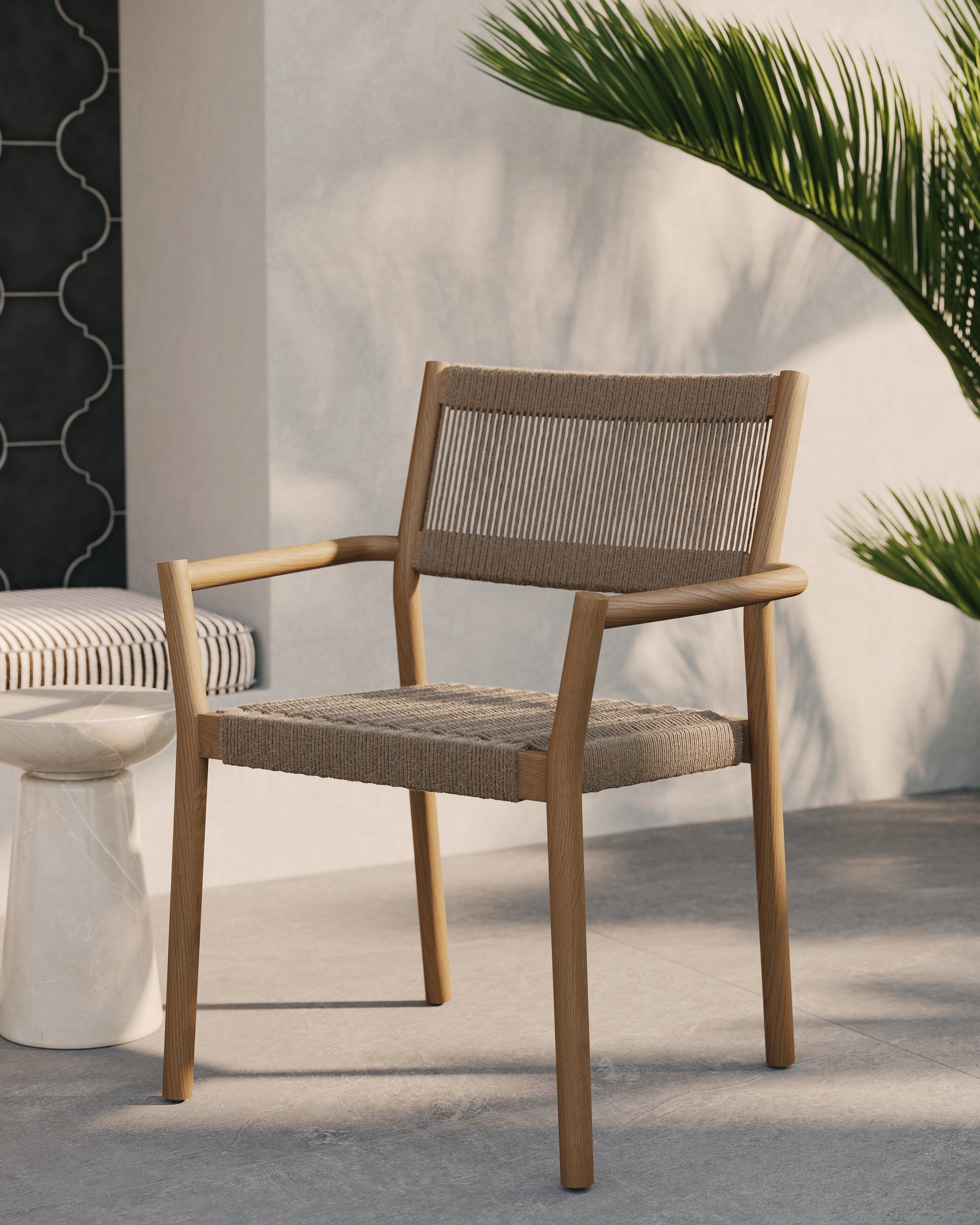 Kendra Outdoor Dining Chairs in Natural, Set of 2