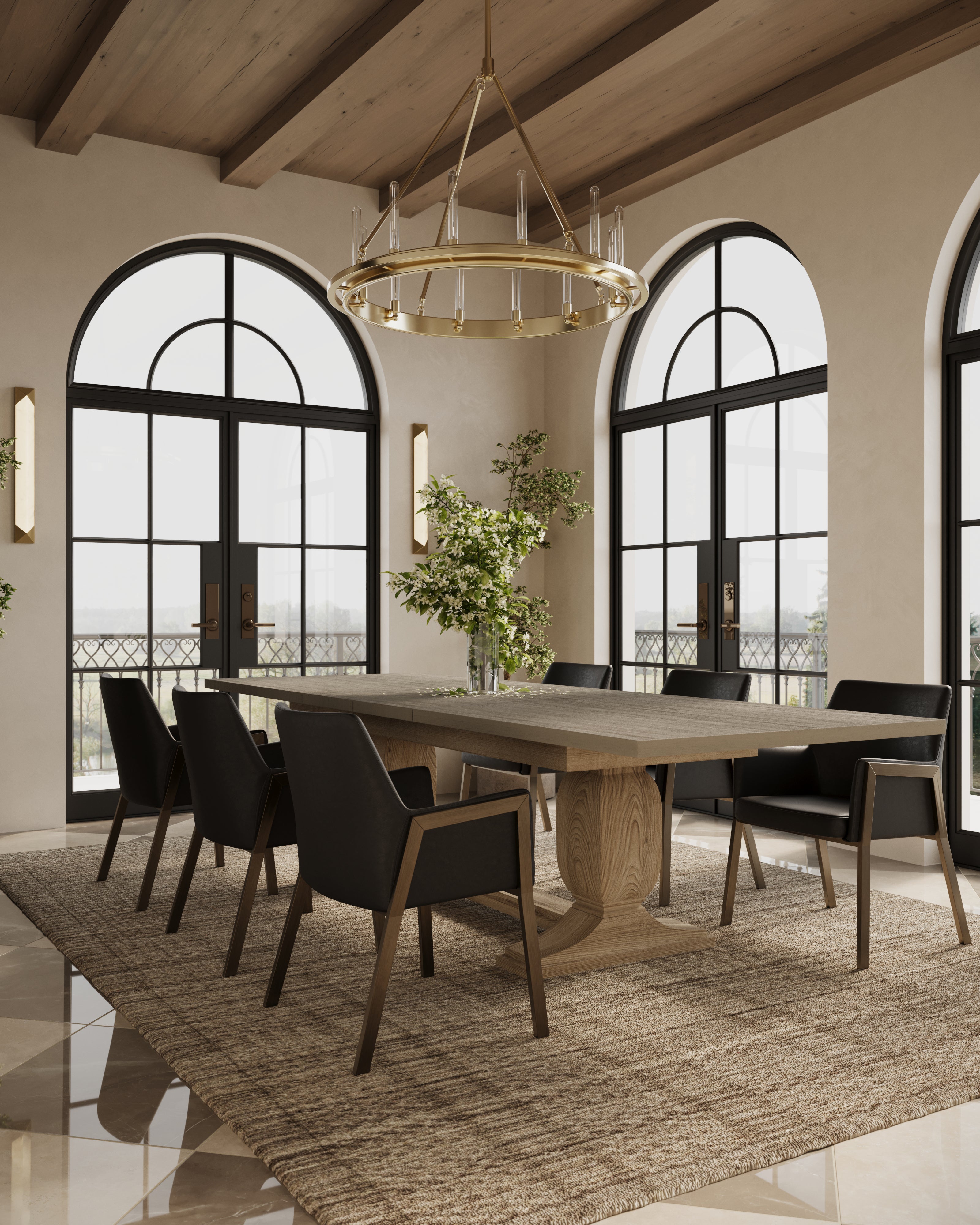 Rebecca 86" to 120" Dining Table in Greige