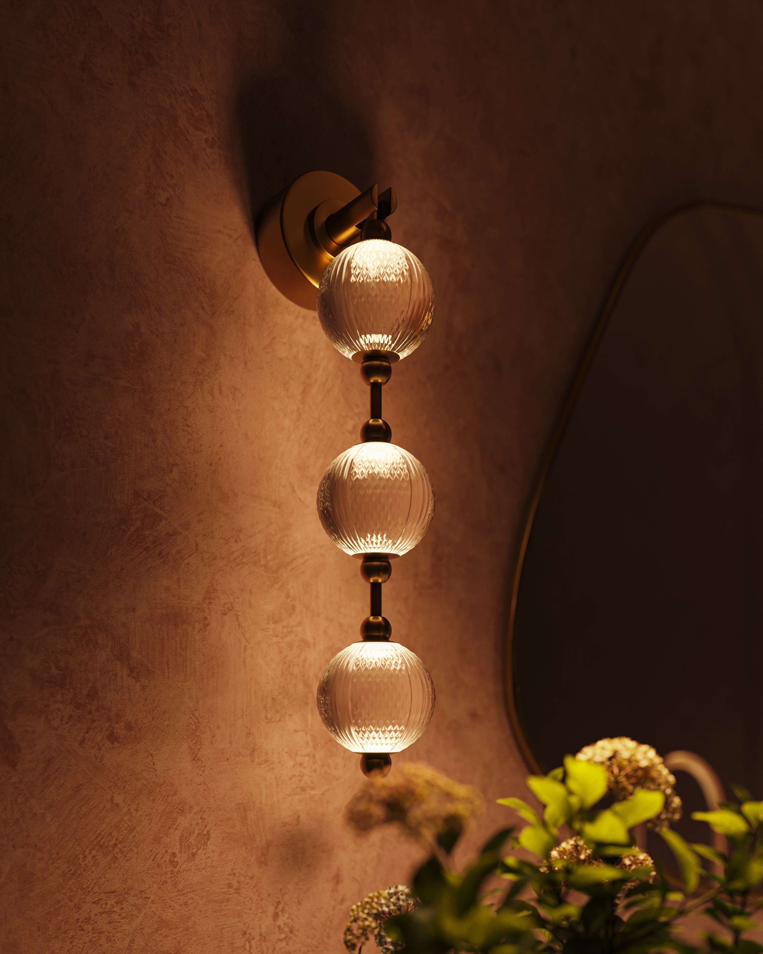 Arlette 23" LED Wall/Vanity Light in Natural Brass, Universal Voltage