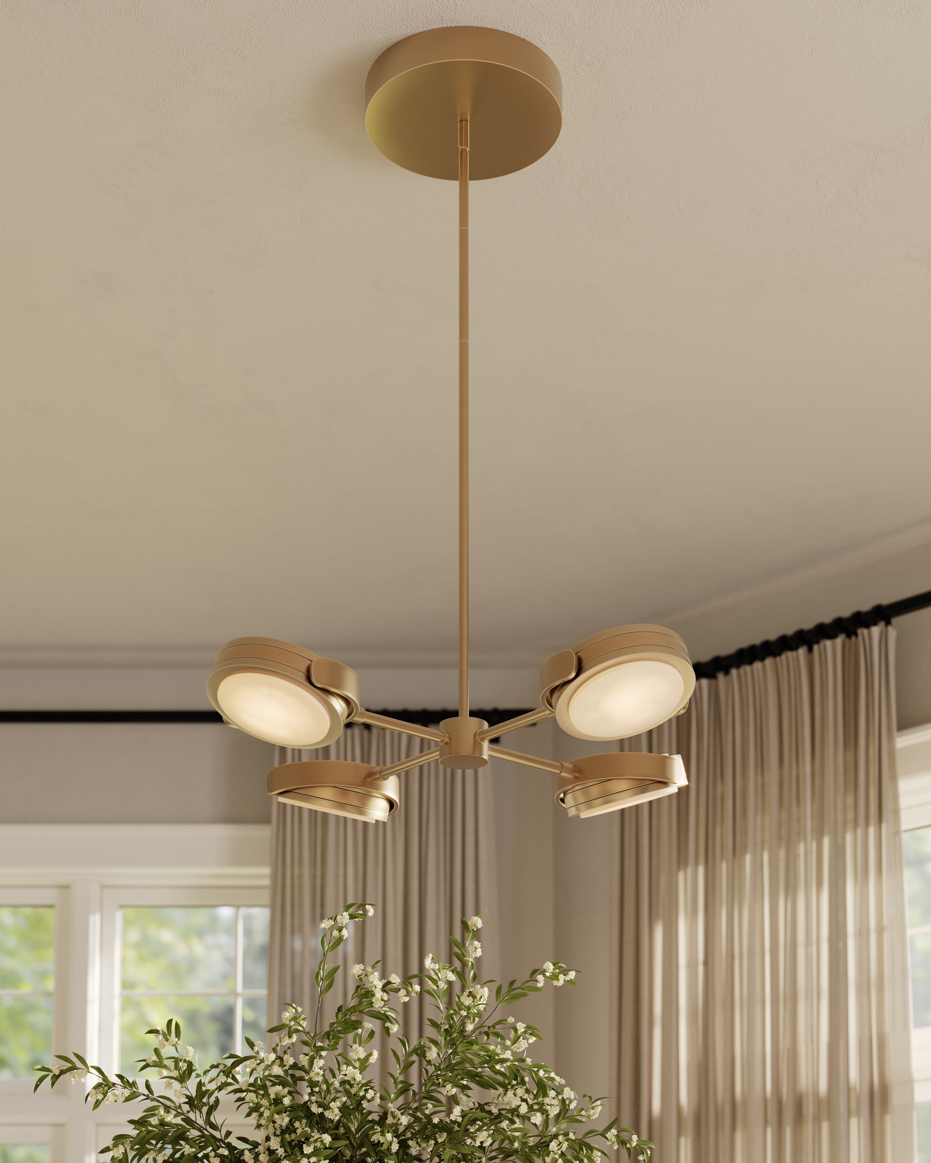 Ayla 28" LED Pendant in Vintage Brass/Alabaster