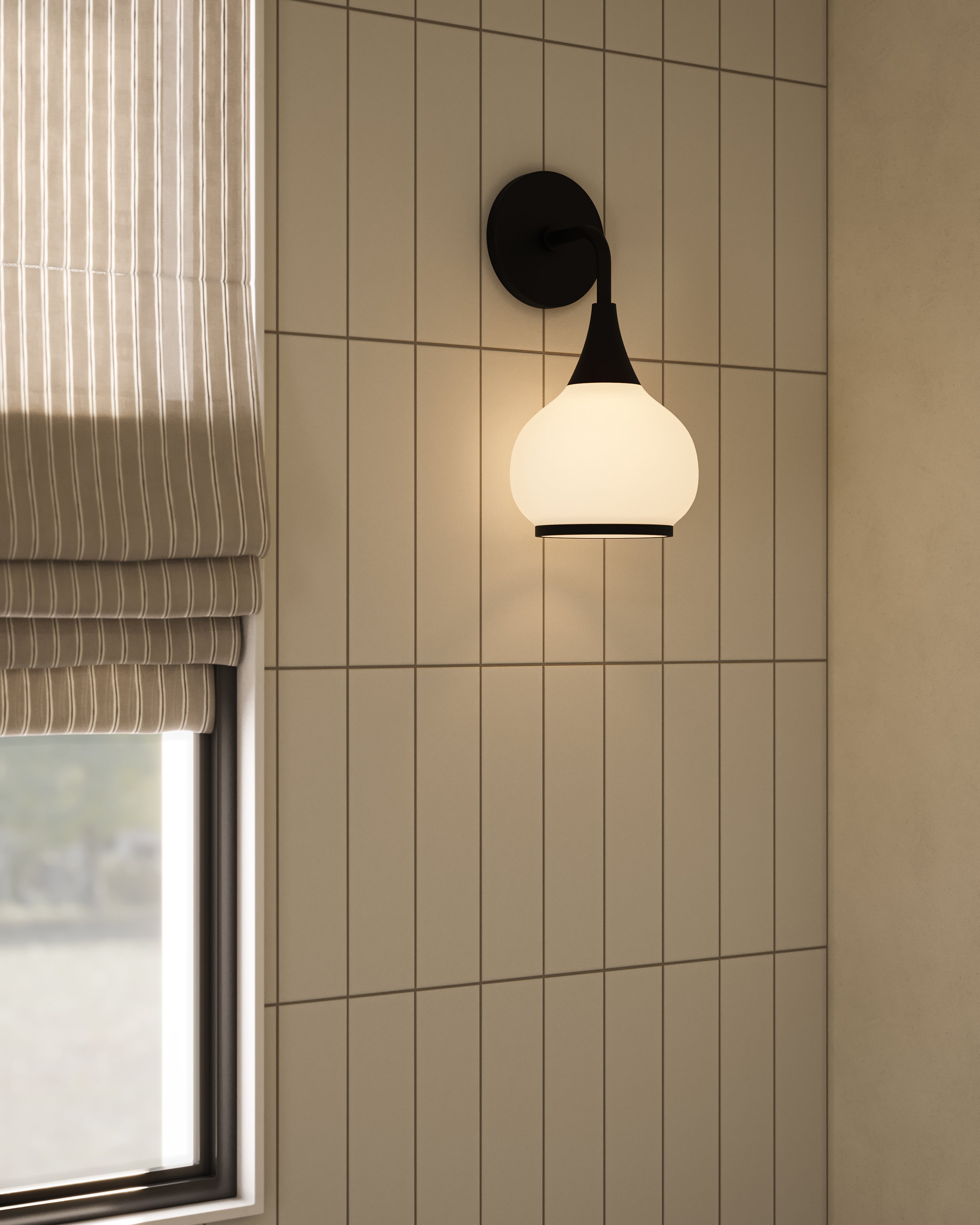 Eleanor 6" 1 Light Wall/Vanity Light in Matte Black/Opal Matte Glass