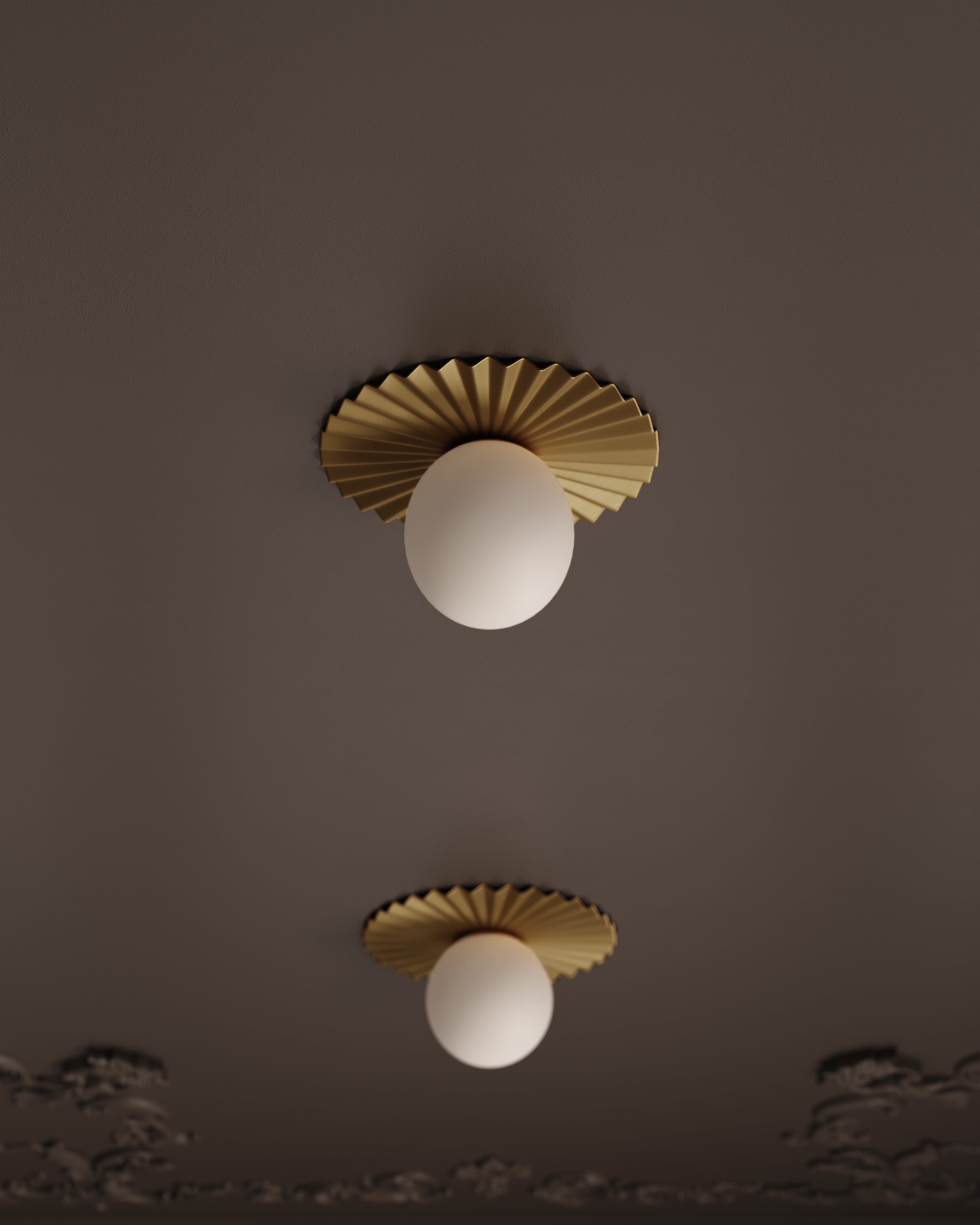 Priya 14" 1 Light Flush Mount in Brushed Gold/Opal Matte Glass