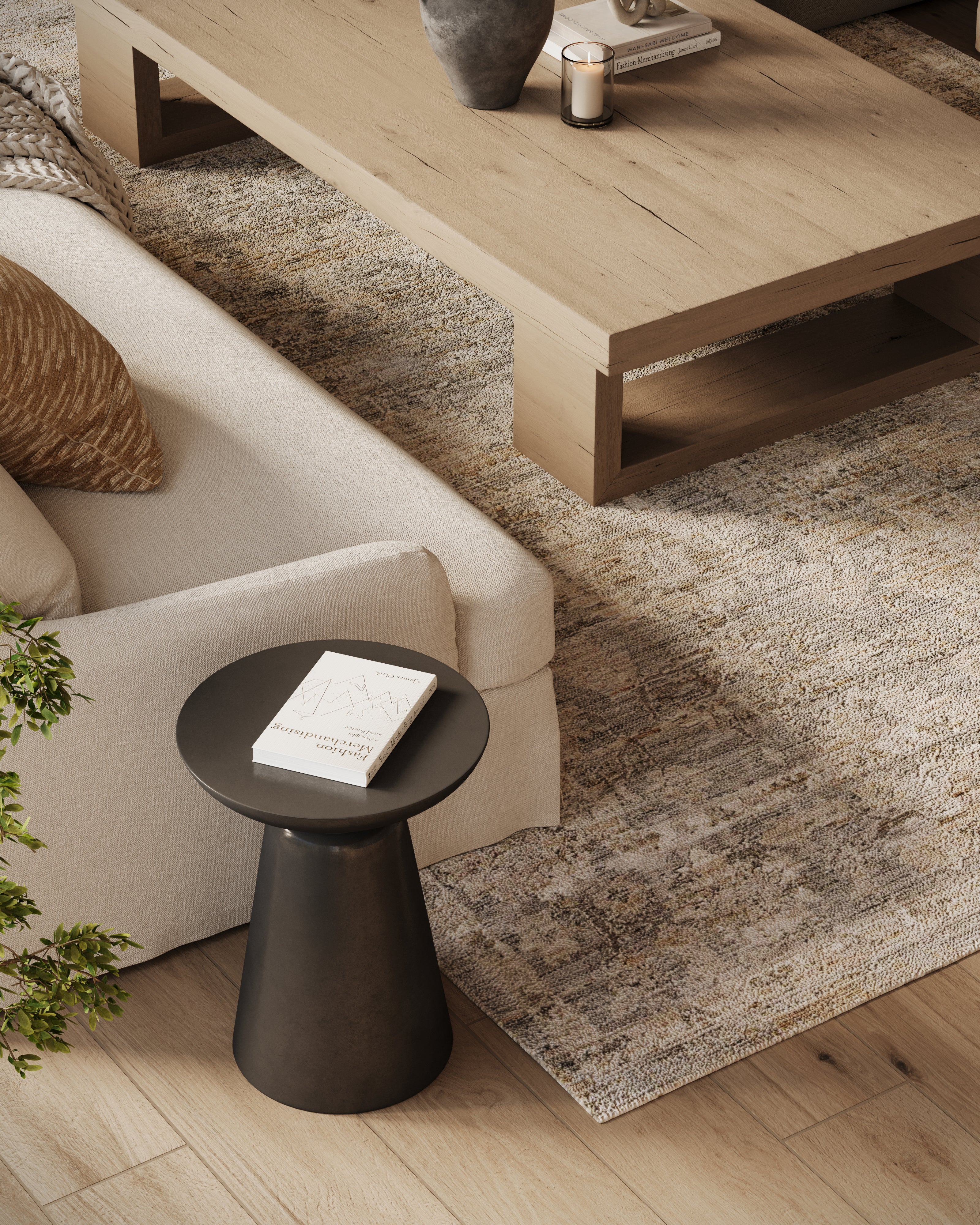 Haverford Polyester Pile Rug in Platinum / Bronze