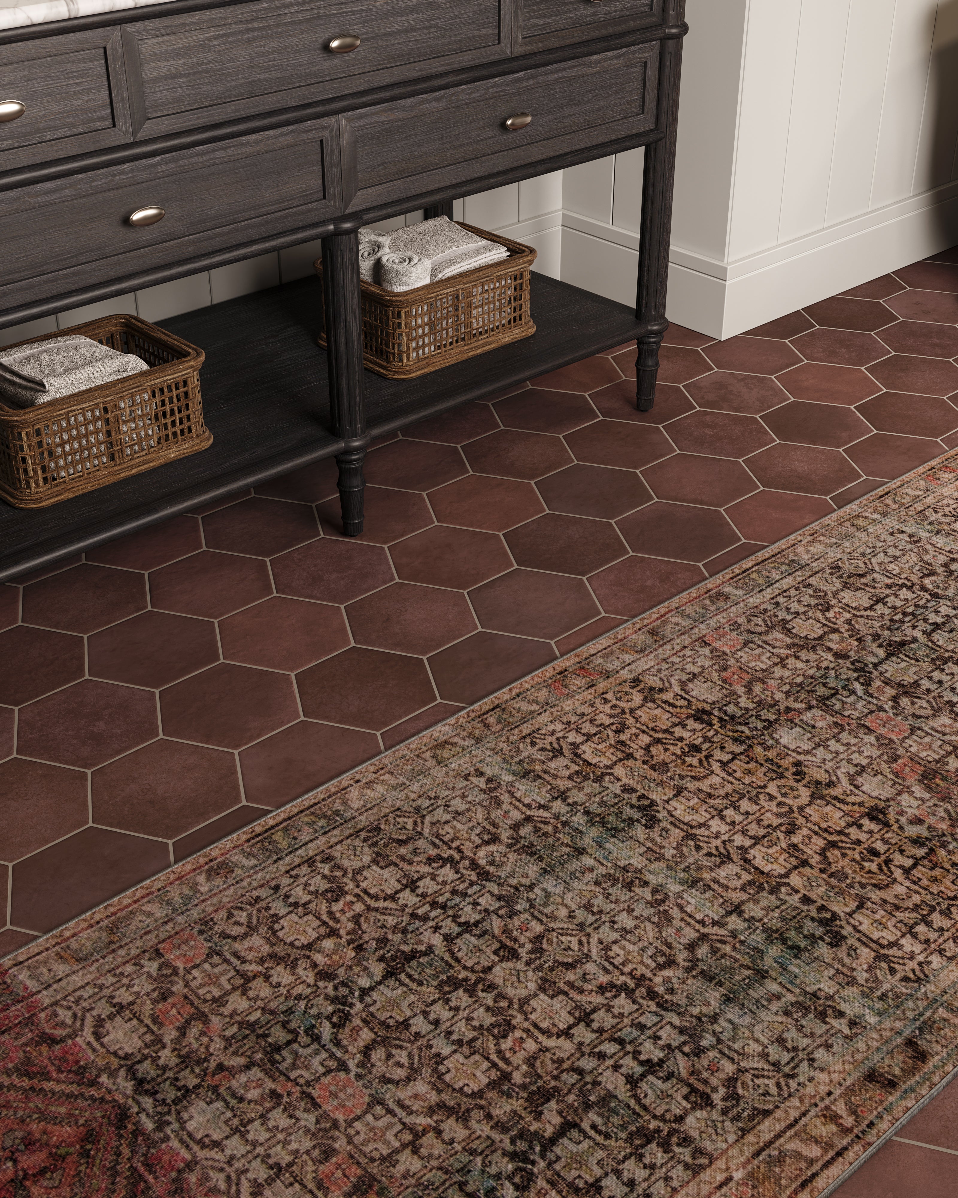 Pascal Polyester Face Rug in Smoke / Multi