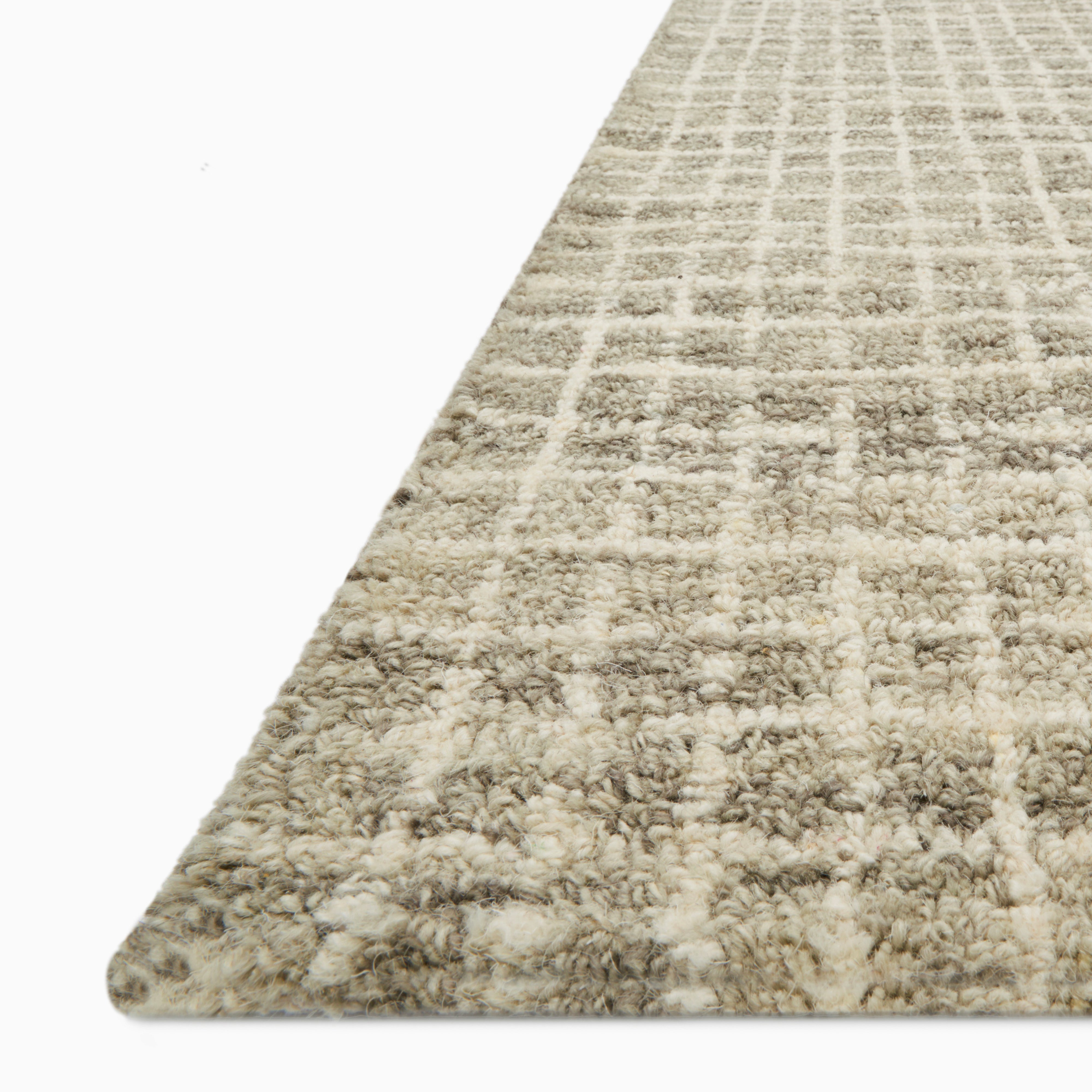 Sweeney Wool Pile Rug in muted brown and beige hues, offering a neutral foundation for cozy bedrooms or stylish open-plan areas with a natural, organic aesthetic.
