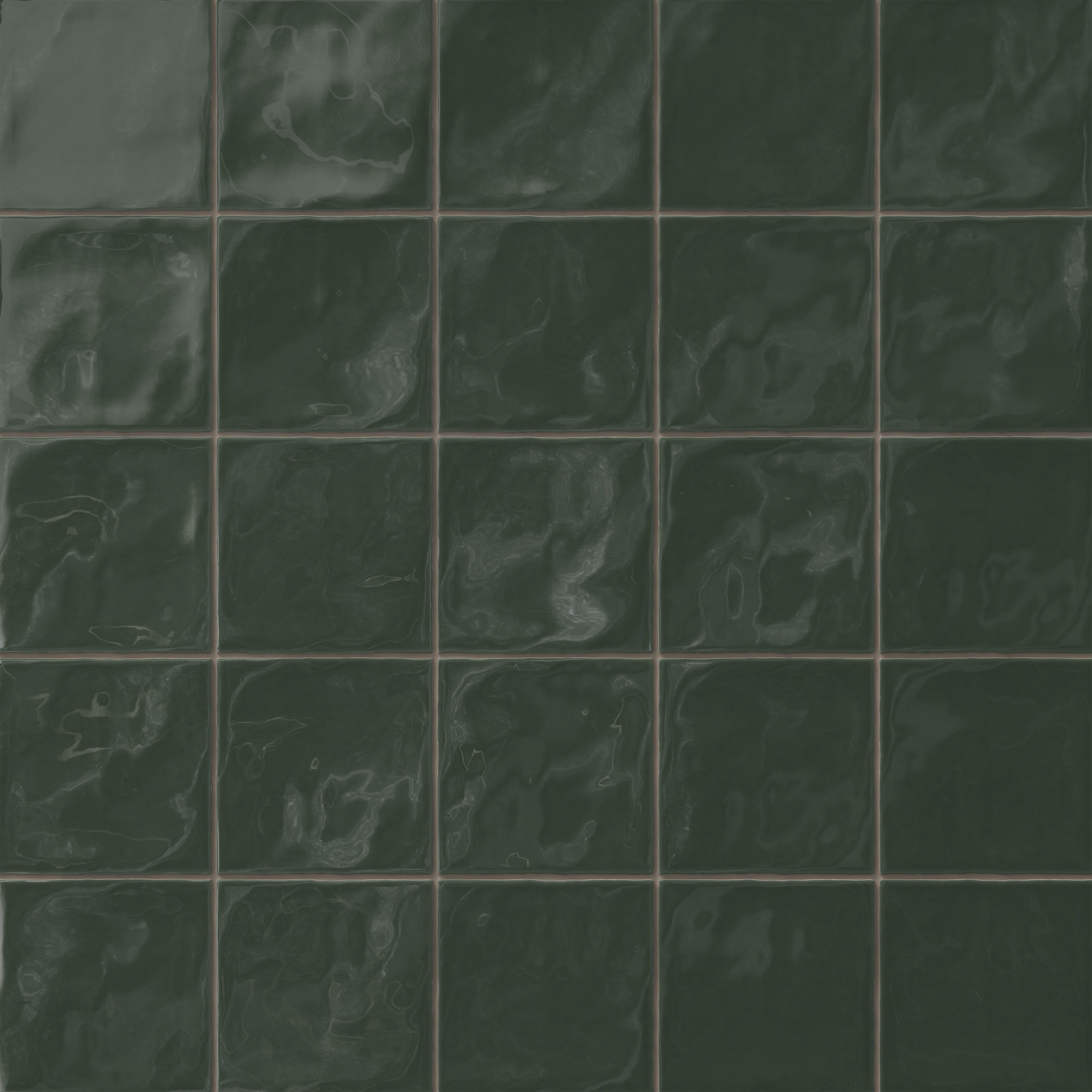 Harper 5 x 5 Glossy Ceramic Tile in Feathered Dark Green