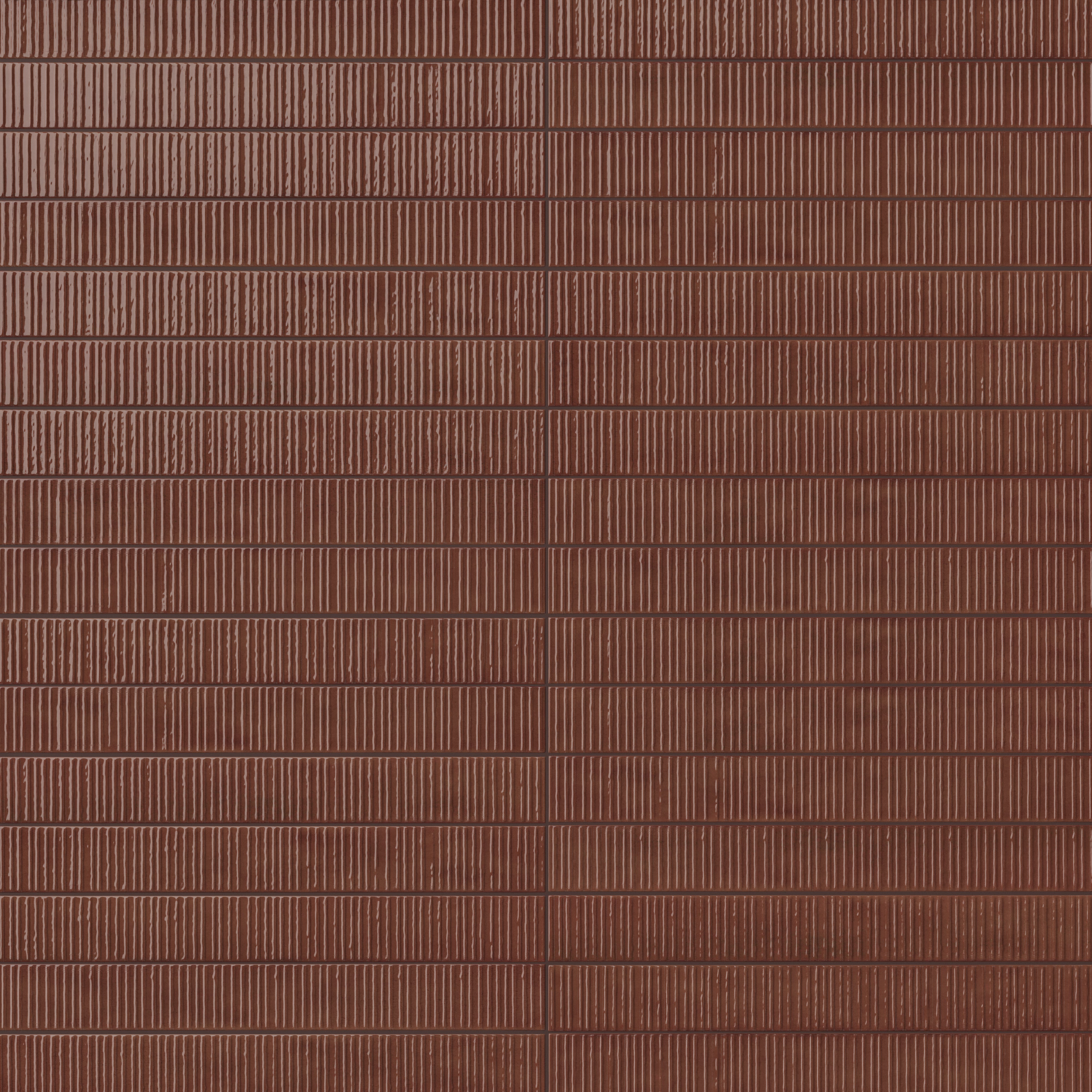 Remi 2x17 Glossy Ceramic Tile in Rust Deco