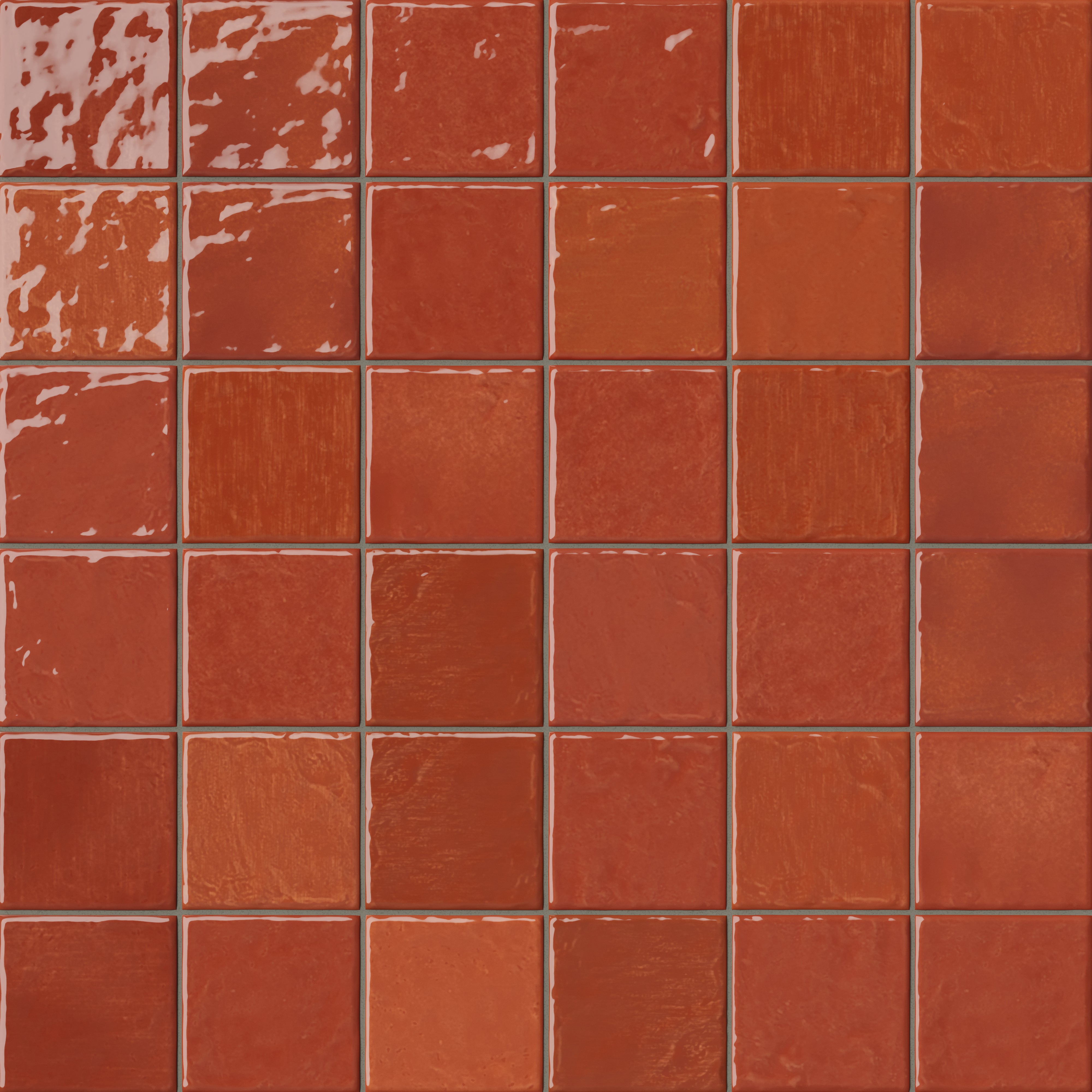 Mila 4x4 Glossy Ceramic Tile in Rust