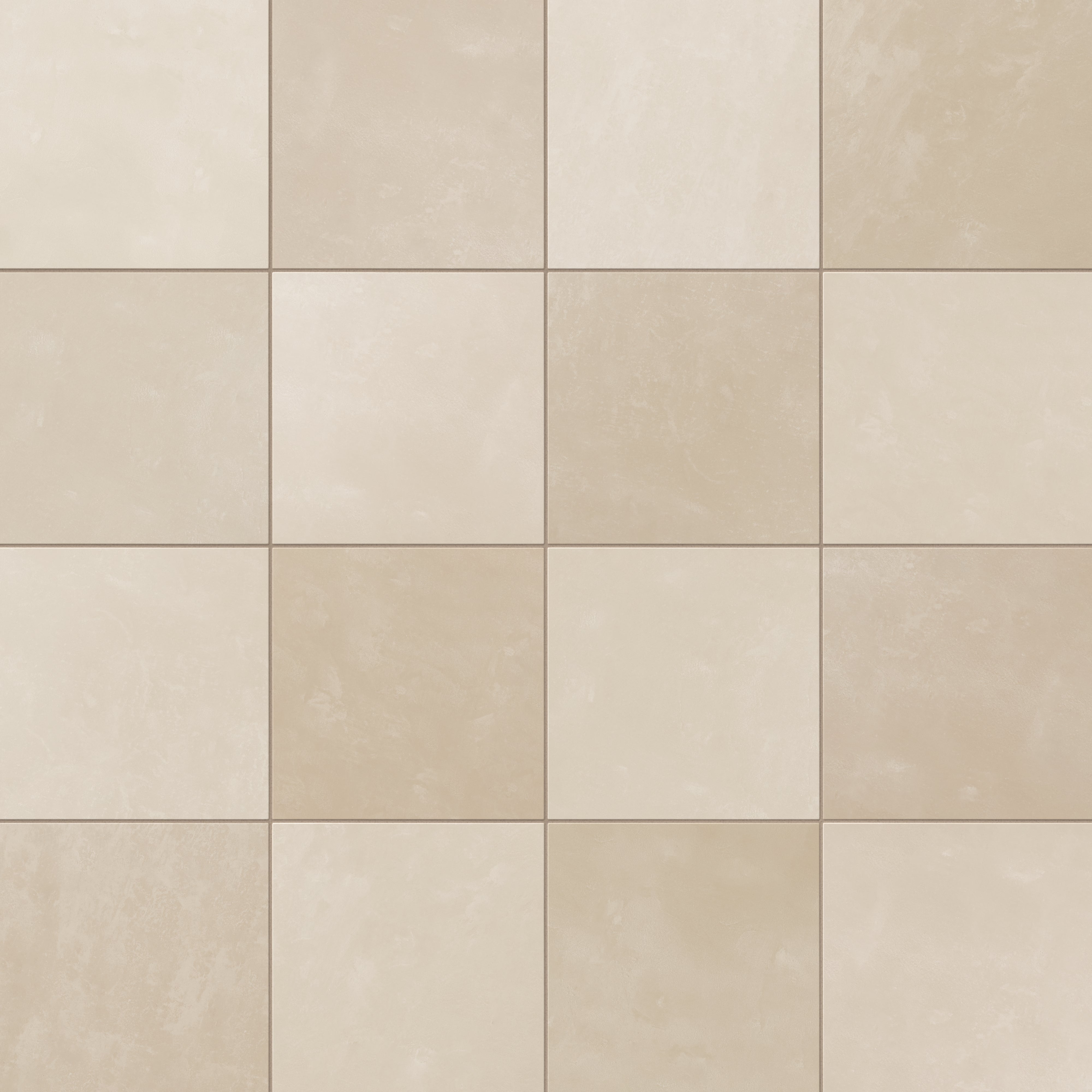 Isabel 6 x 6 Checkerboard Matte Porcelain Tile in Frosted Linen and Almond Mist