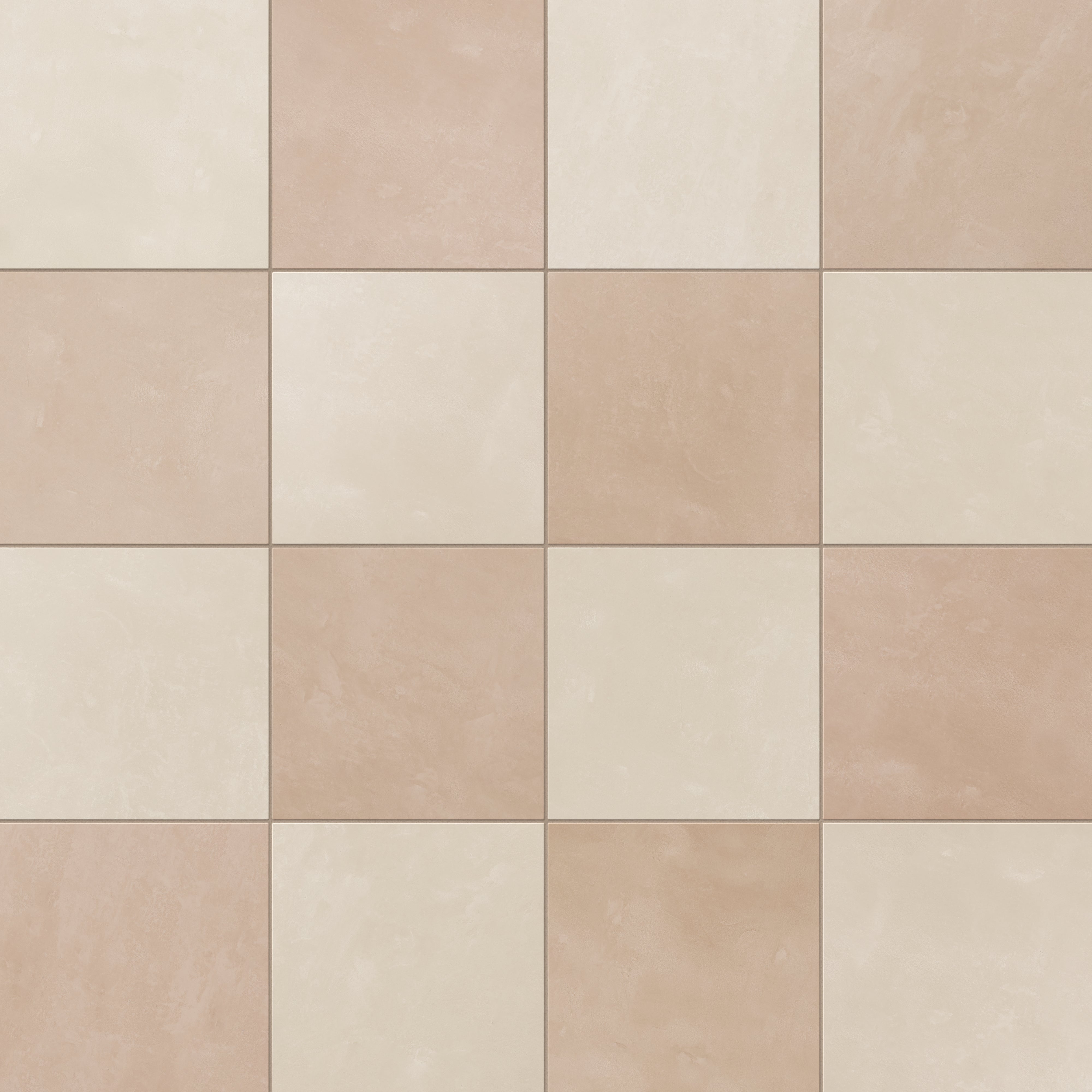 Isabel 6 x 6 Checkerboard Matte Porcelain Tile in Frosted Linen and Dusty Rose