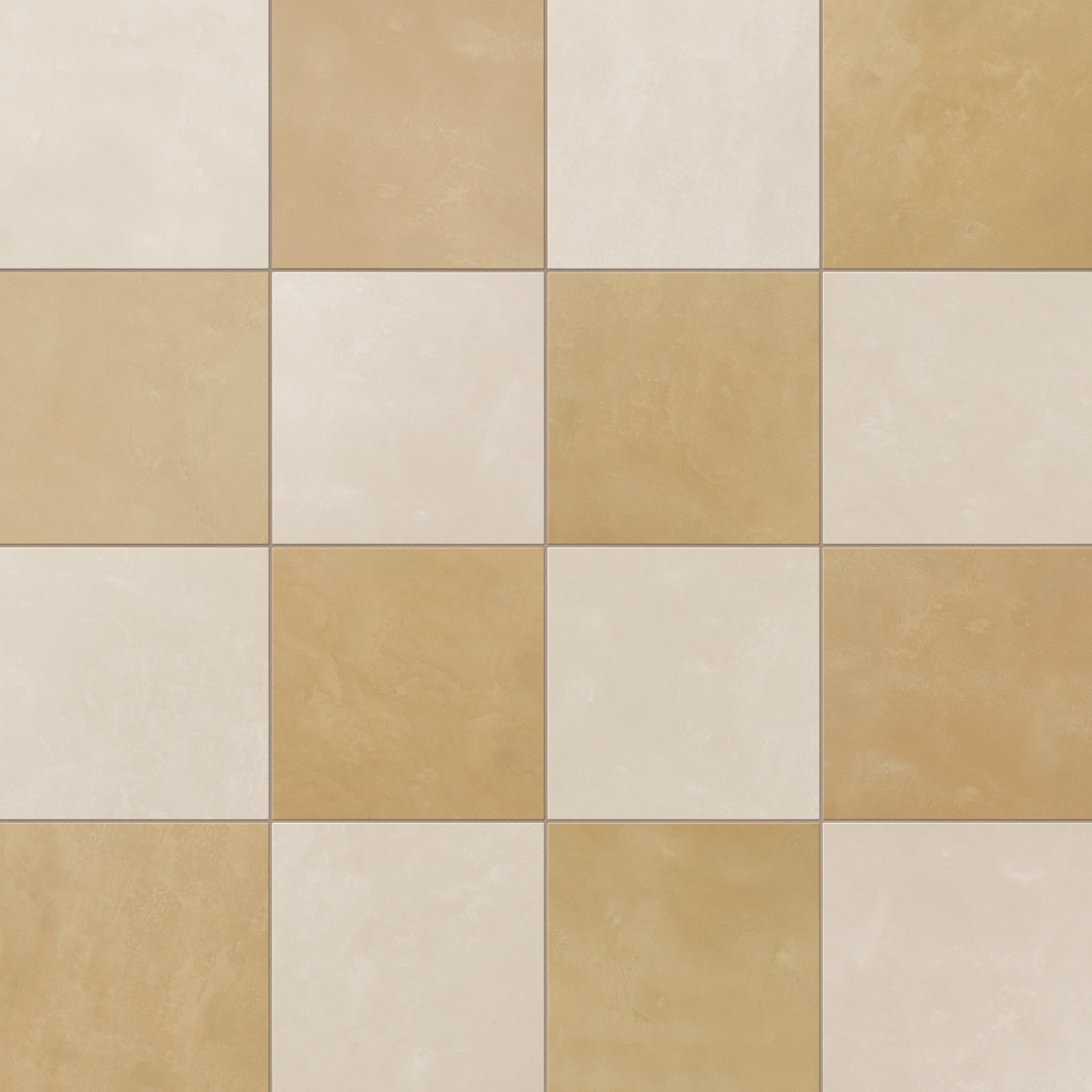 Isabel 6 x 6 Checkerboard Matte Porcelain Tile in Frosted Linen and Golden Sky