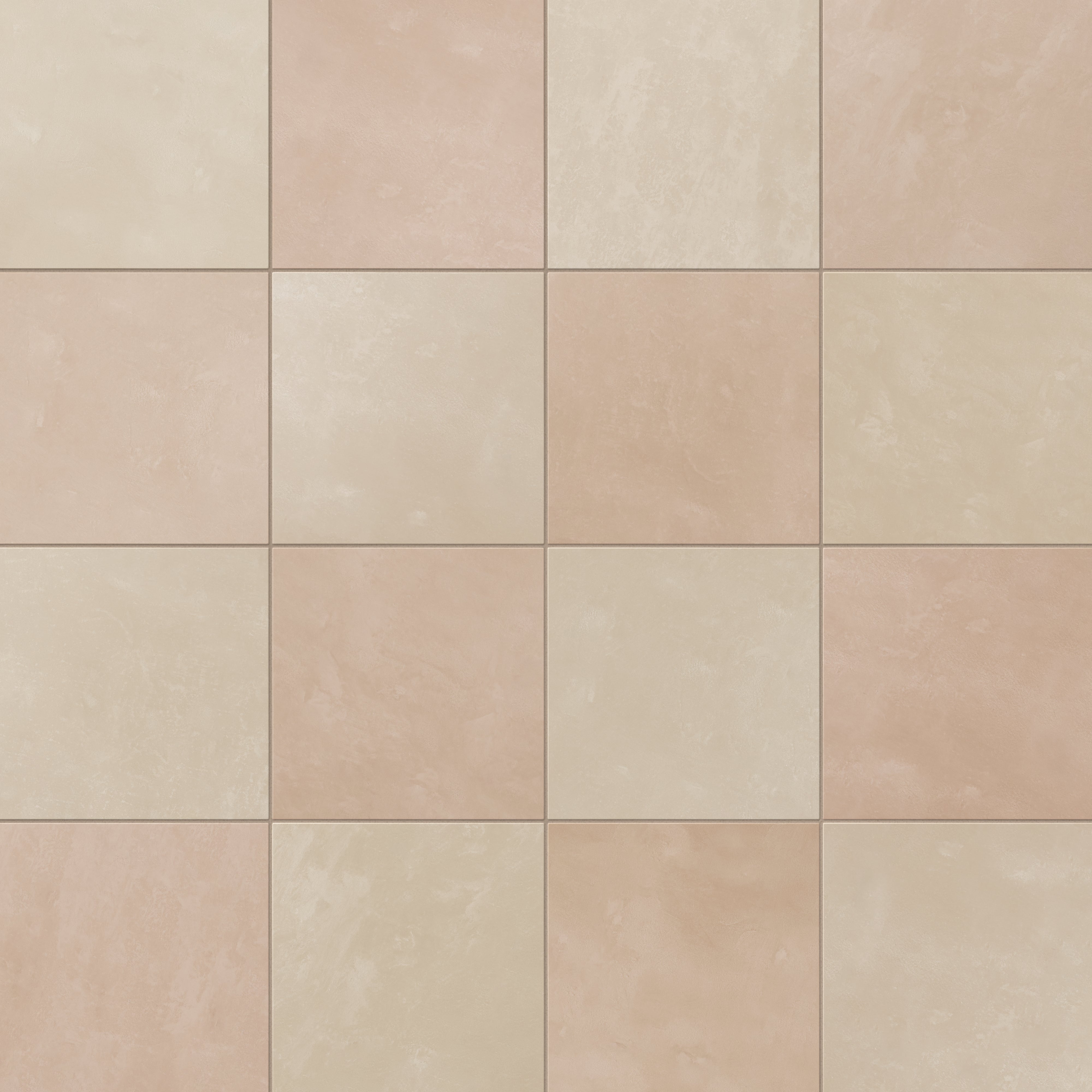 Isabel 6 x 6 Checkerboard Matte Porcelain Tile in Almond Mist and Dusty Rose