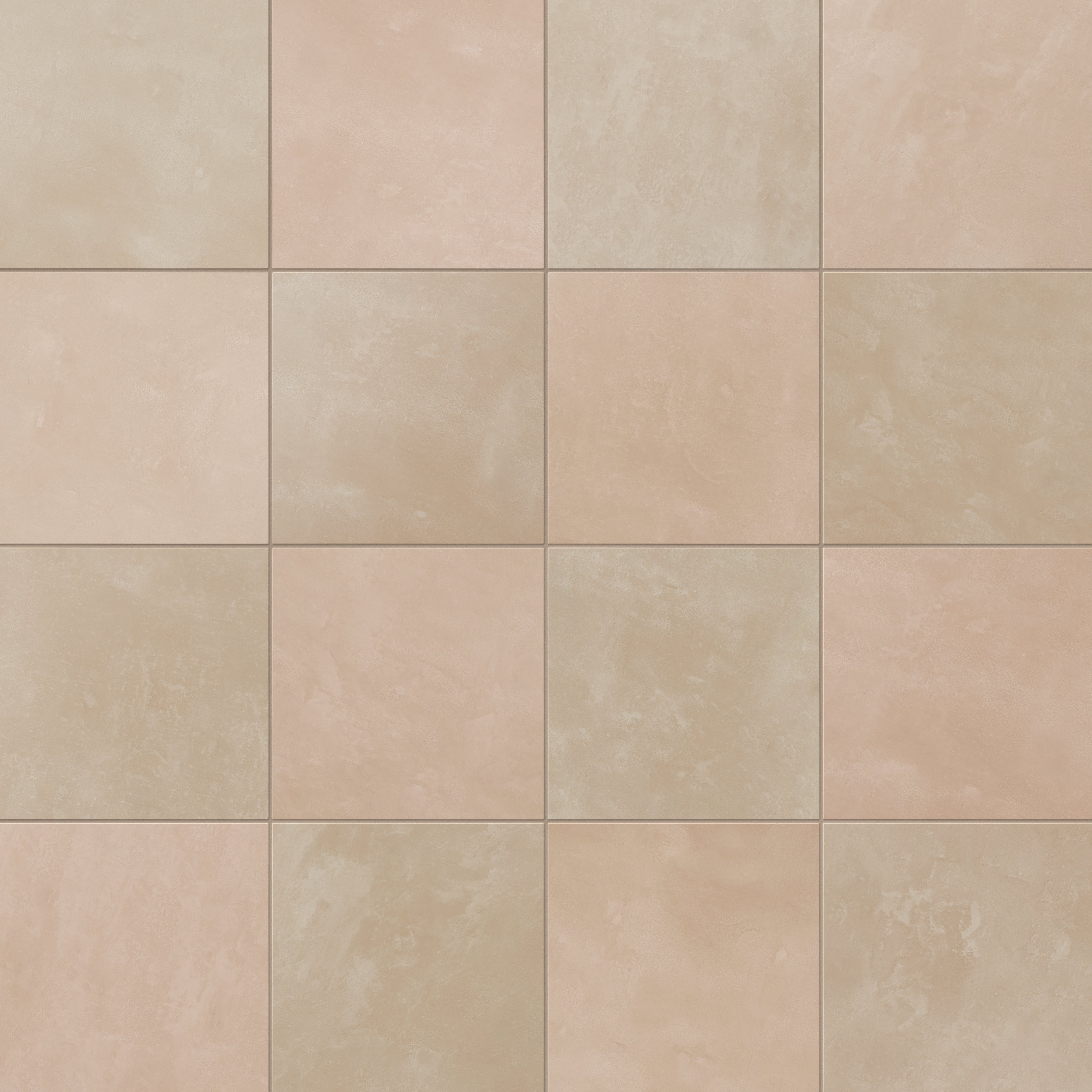 Isabel 6 x 6 Checkerboard Matte Porcelain Tile in Sahara Sand and Dusty Rose