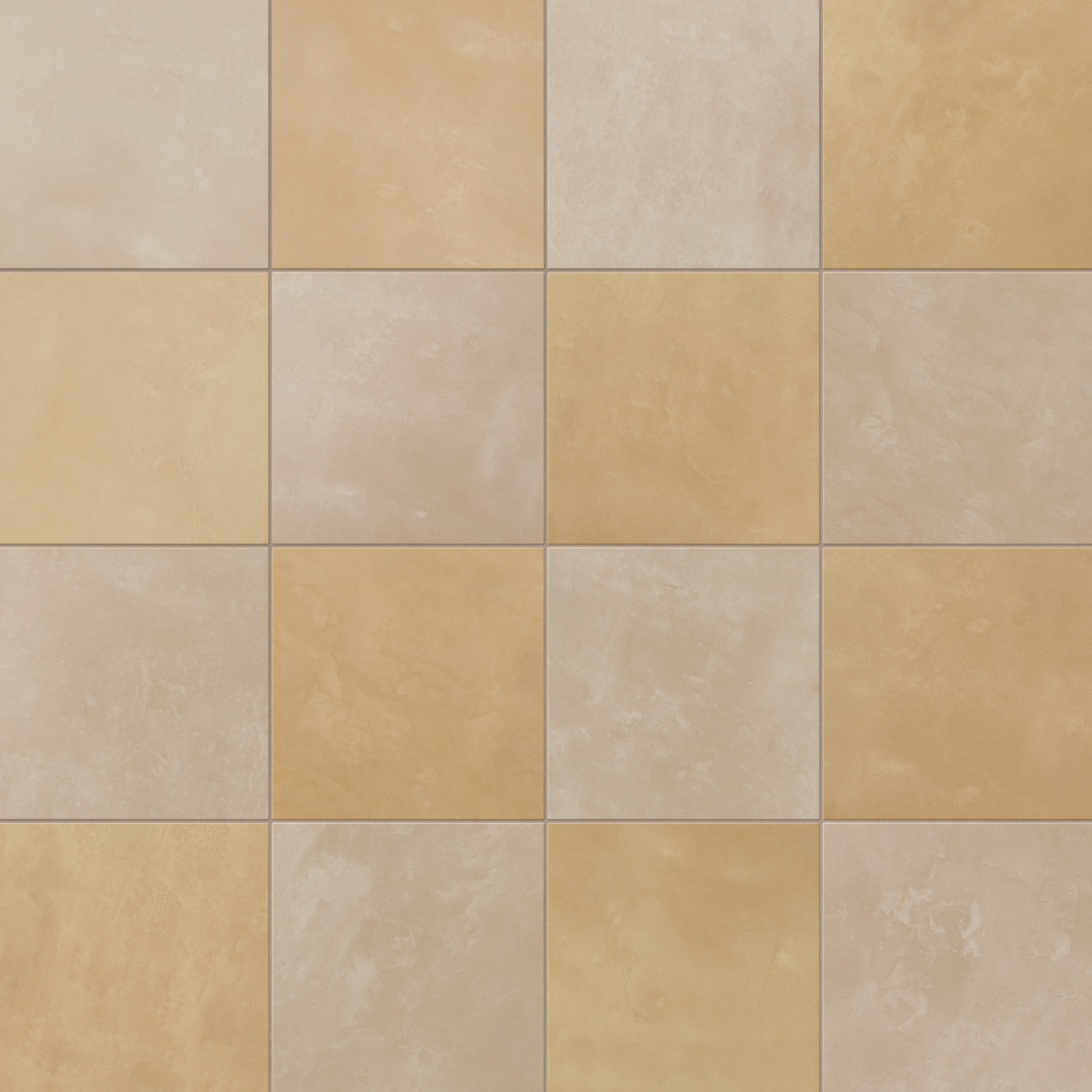 Isabel 6 x 6 Checkerboard Matte Porcelain Tile in Sahara Sand and Golden Sky