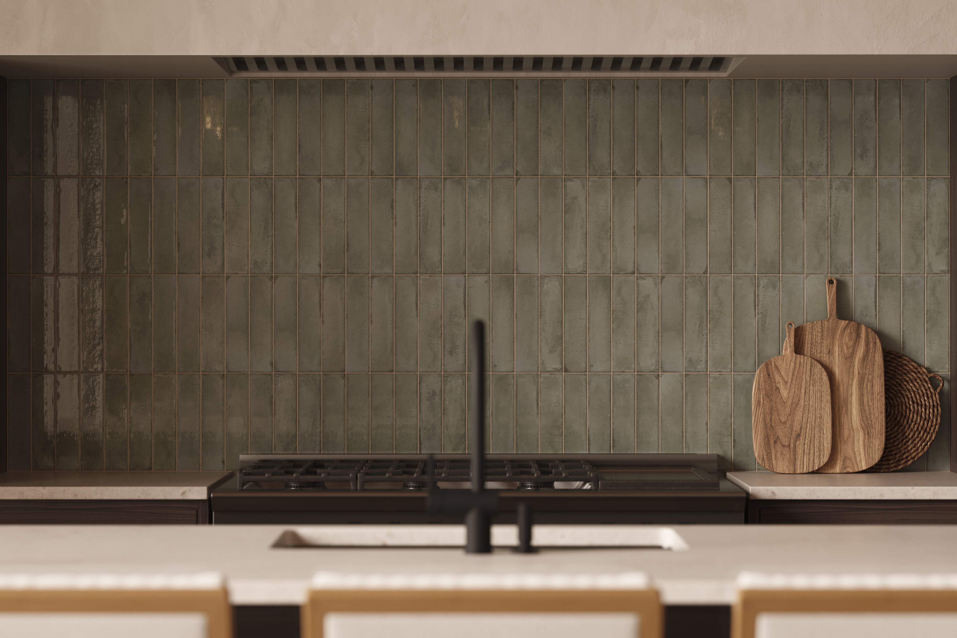 Mara 2x10 Glossy Ceramic Tile in Natural Grey