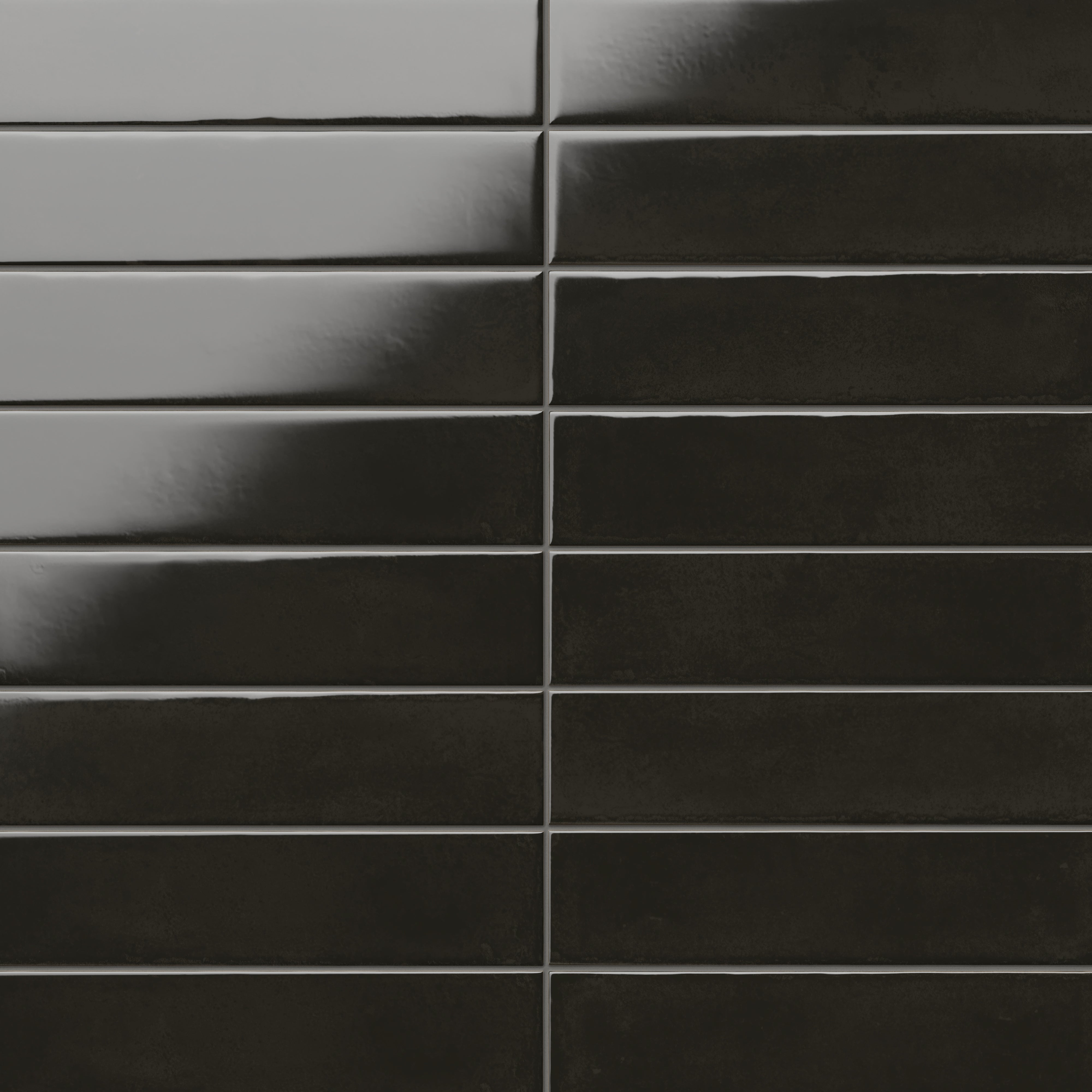 Mara 2x10 Glossy Ceramic Tile in Black Cardamom