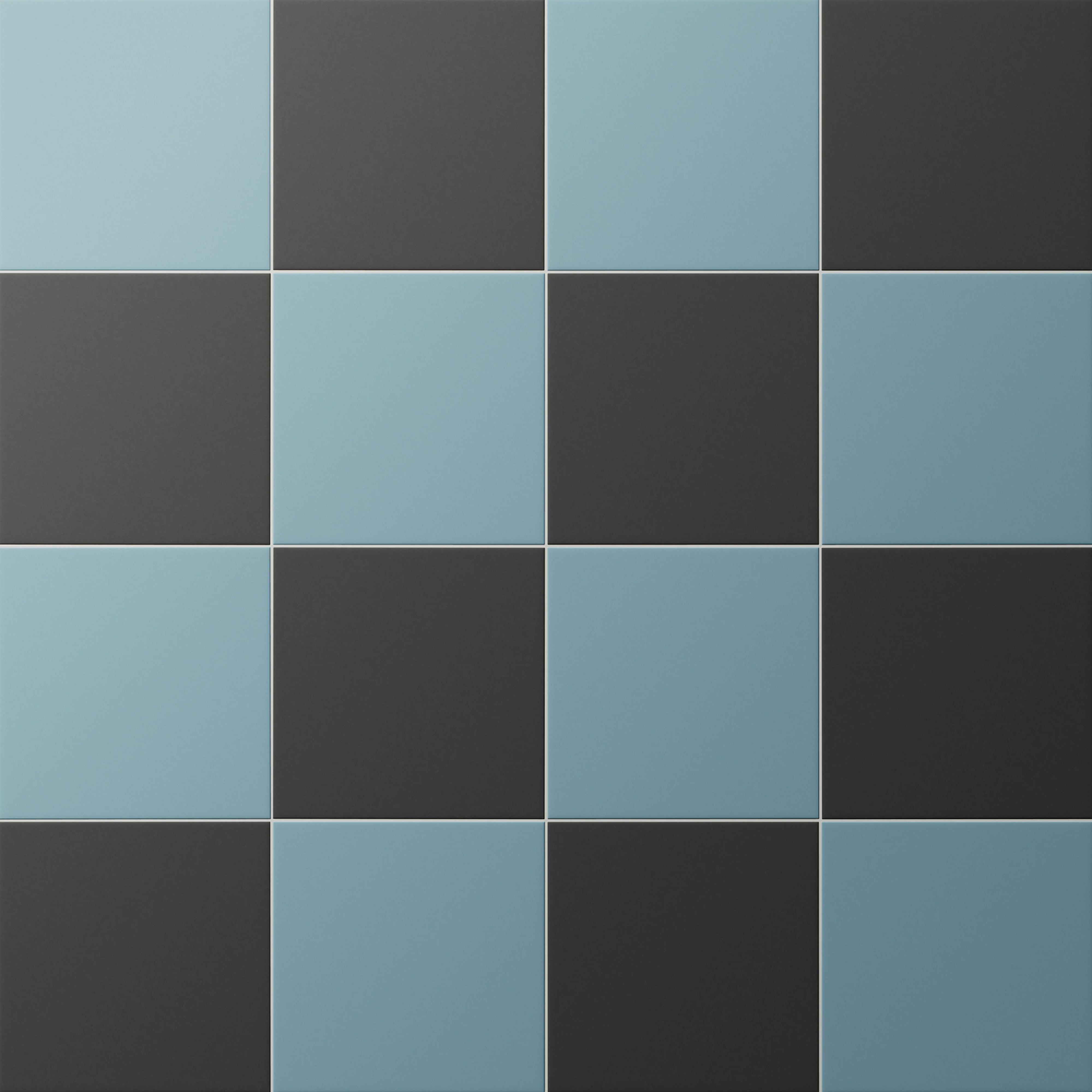Merrick 8 x 8 Checkerboard Matte Porcelain Tile in Ska Blue and Synth Black