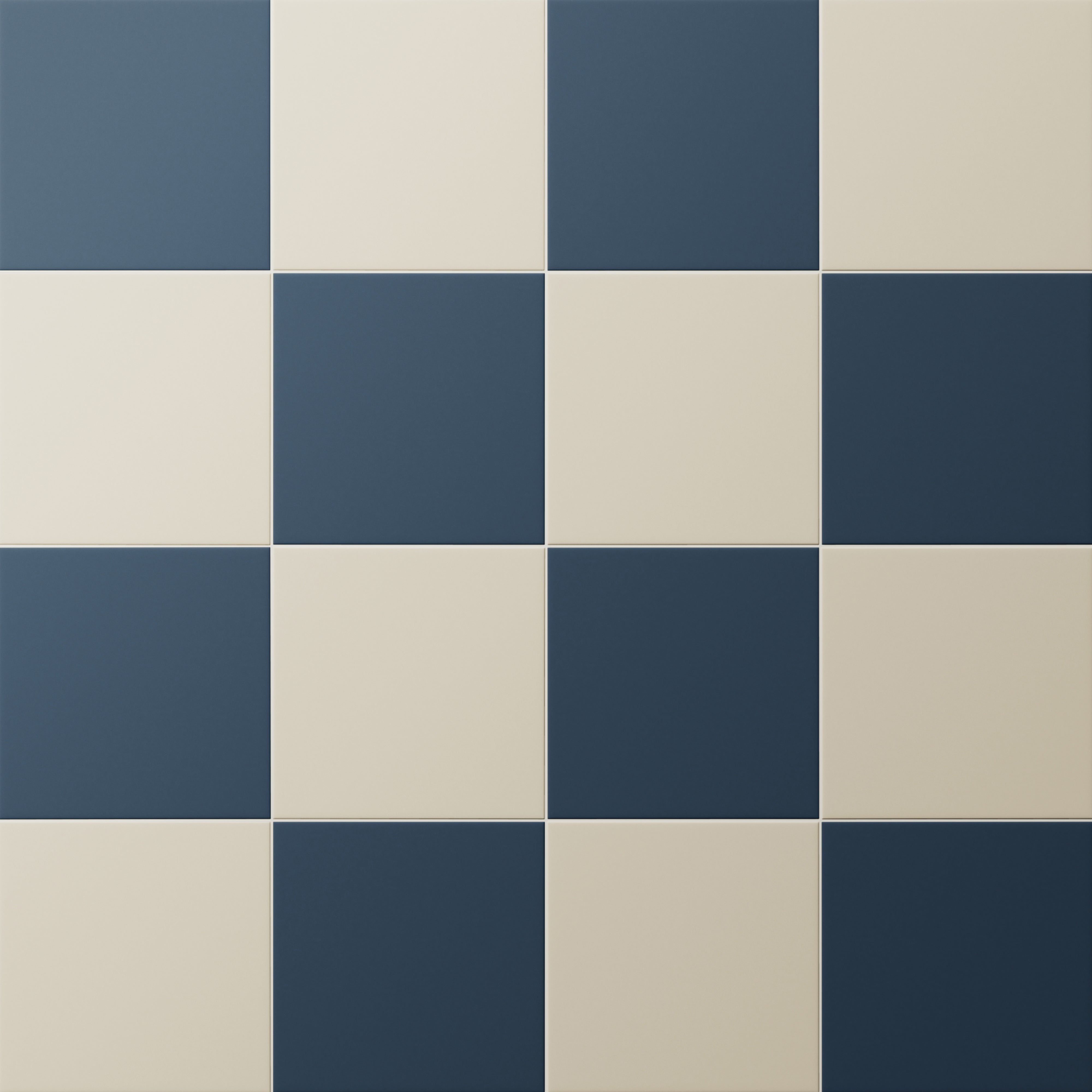 Merrick 8 x 8 Checkerboard Matte Porcelain Tile in Rhythm and Blues and Classical Beige