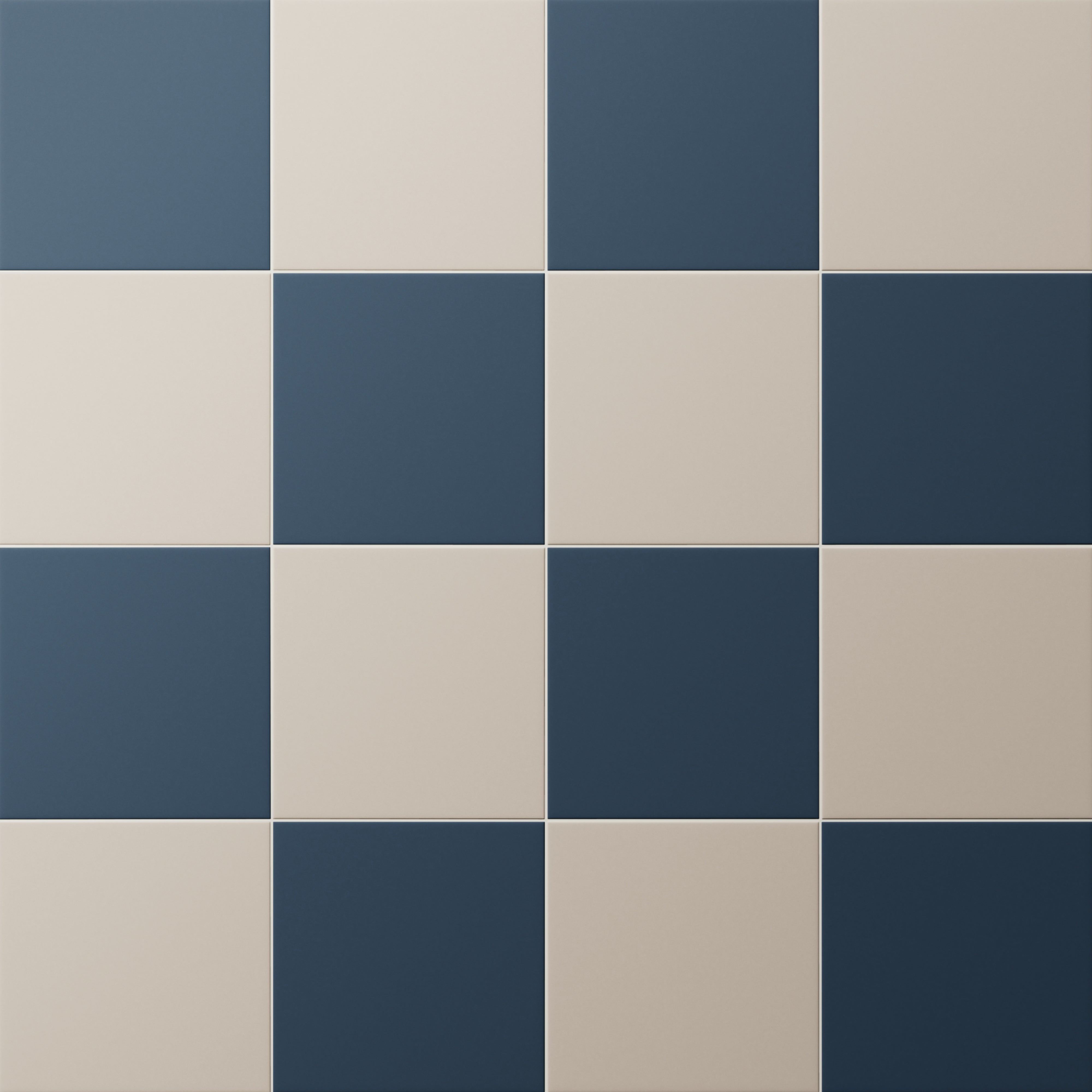 Merrick 8 x 8 Checkerboard Matte Porcelain Tile in Rhythm and Blues and Grunge Greige