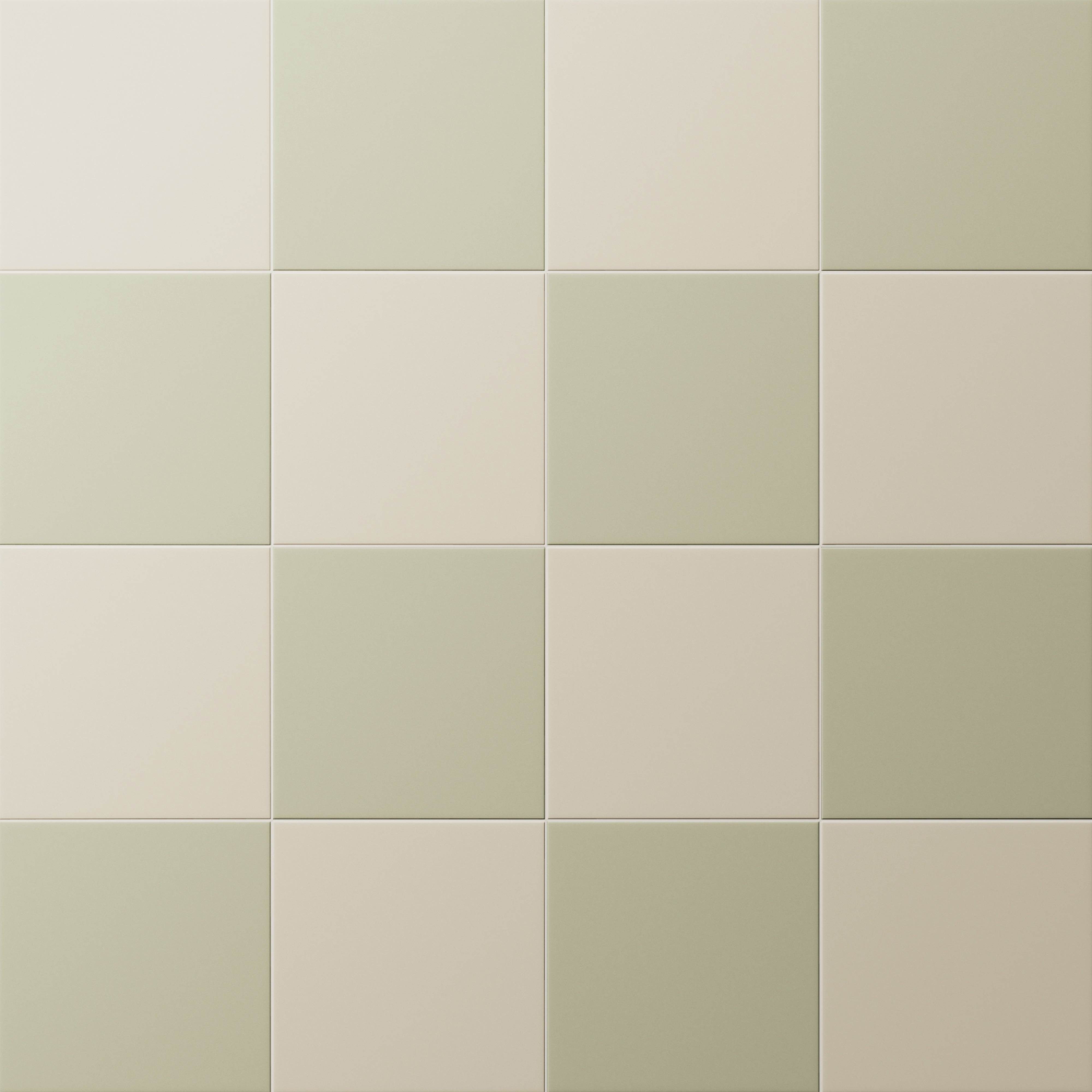 Merrick 8 x 8 Checkerboard Matte Porcelain Tile in Classical Beige and Lounge Light Green