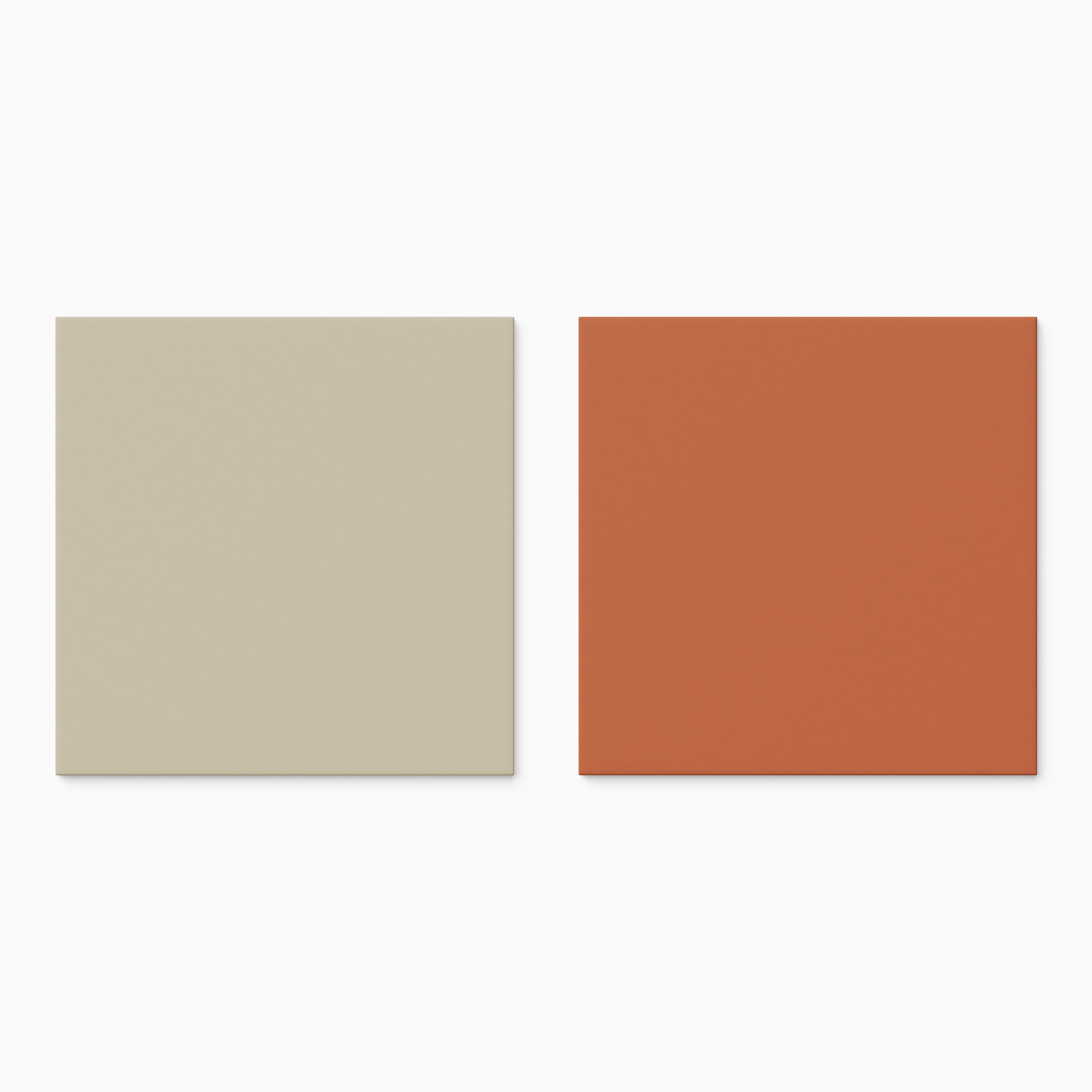 Merrick 8 x 8 Checkerboard Matte Porcelain Tile in Classical Beige and New-Age Terracotta