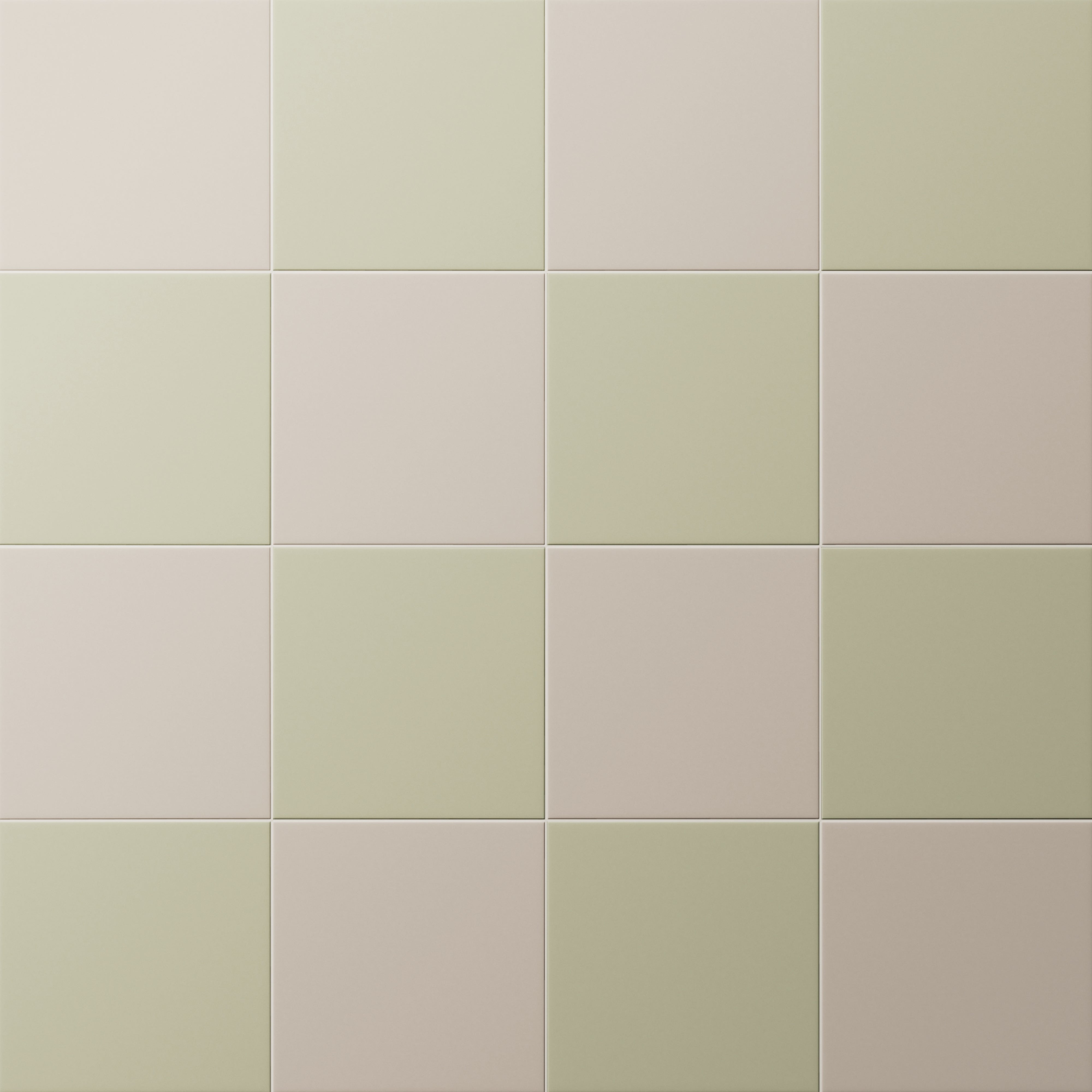 Merrick 8 x 8 Checkerboard Matte Porcelain Tile in Grunge Greige and Lounge Light Green