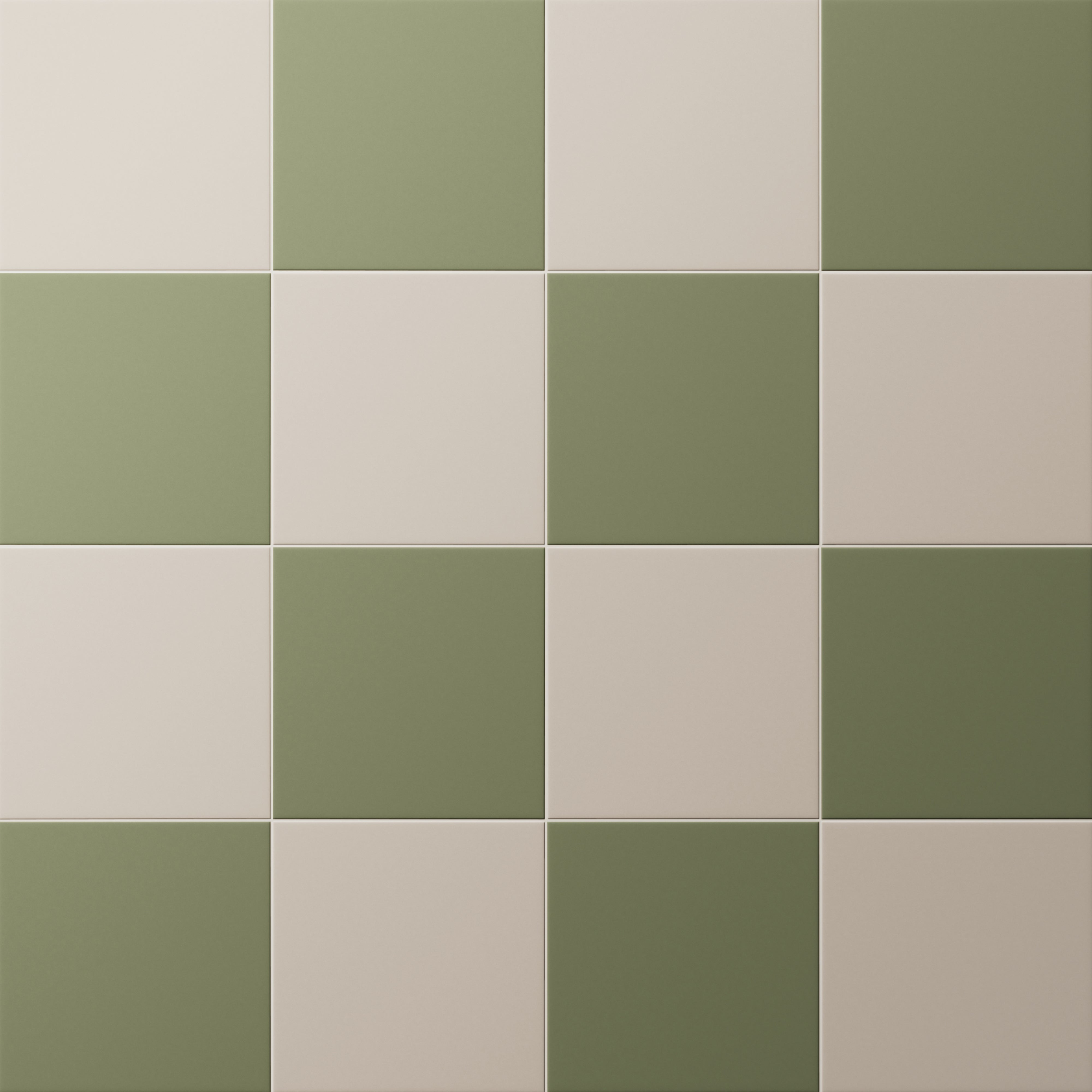 Merrick 8 x 8 Checkerboard Matte Porcelain Tile in Grunge Greige and Folk Green