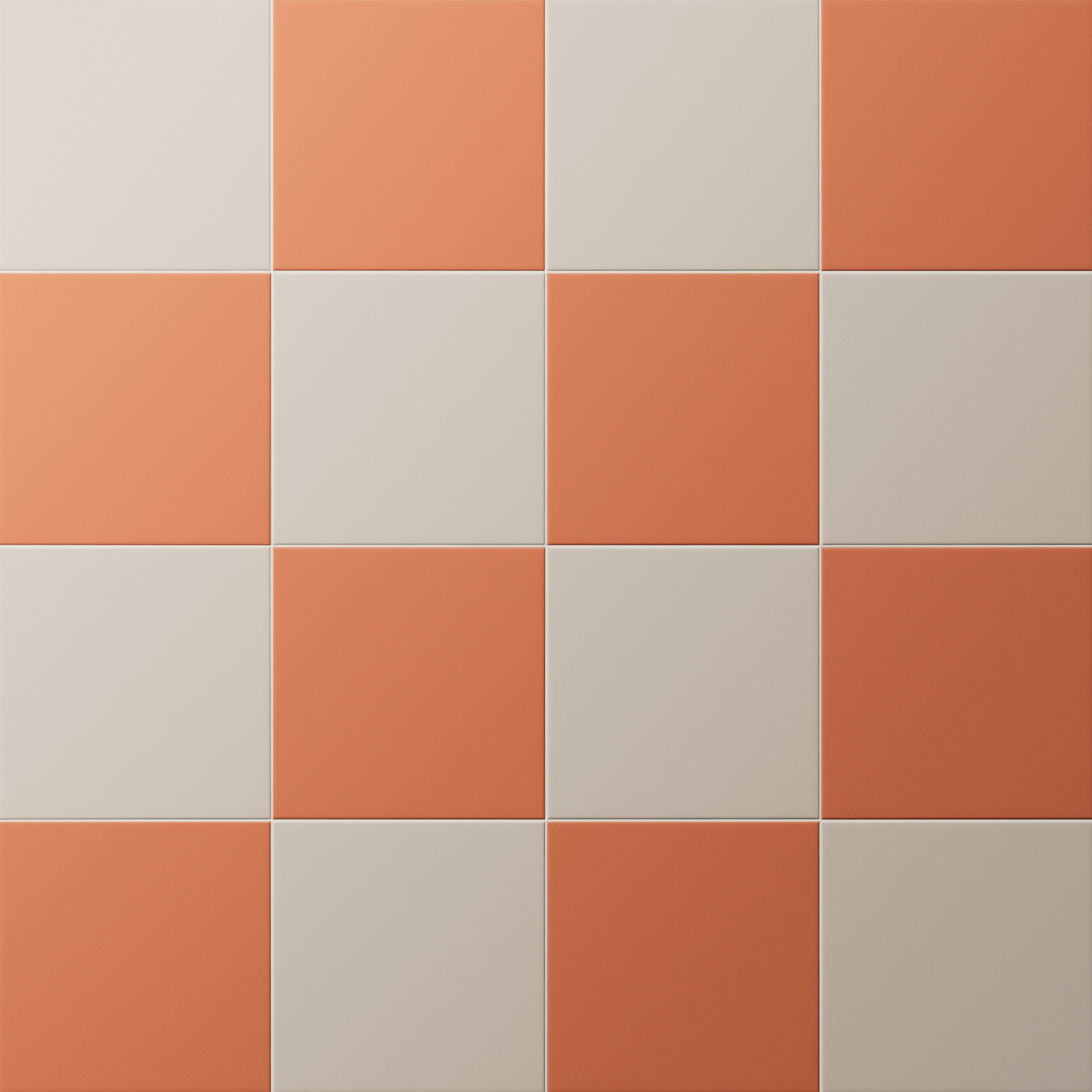 Merrick 8 x 8 Checkerboard Matte Porcelain Tile in Grunge Greige and New-Age Terracotta