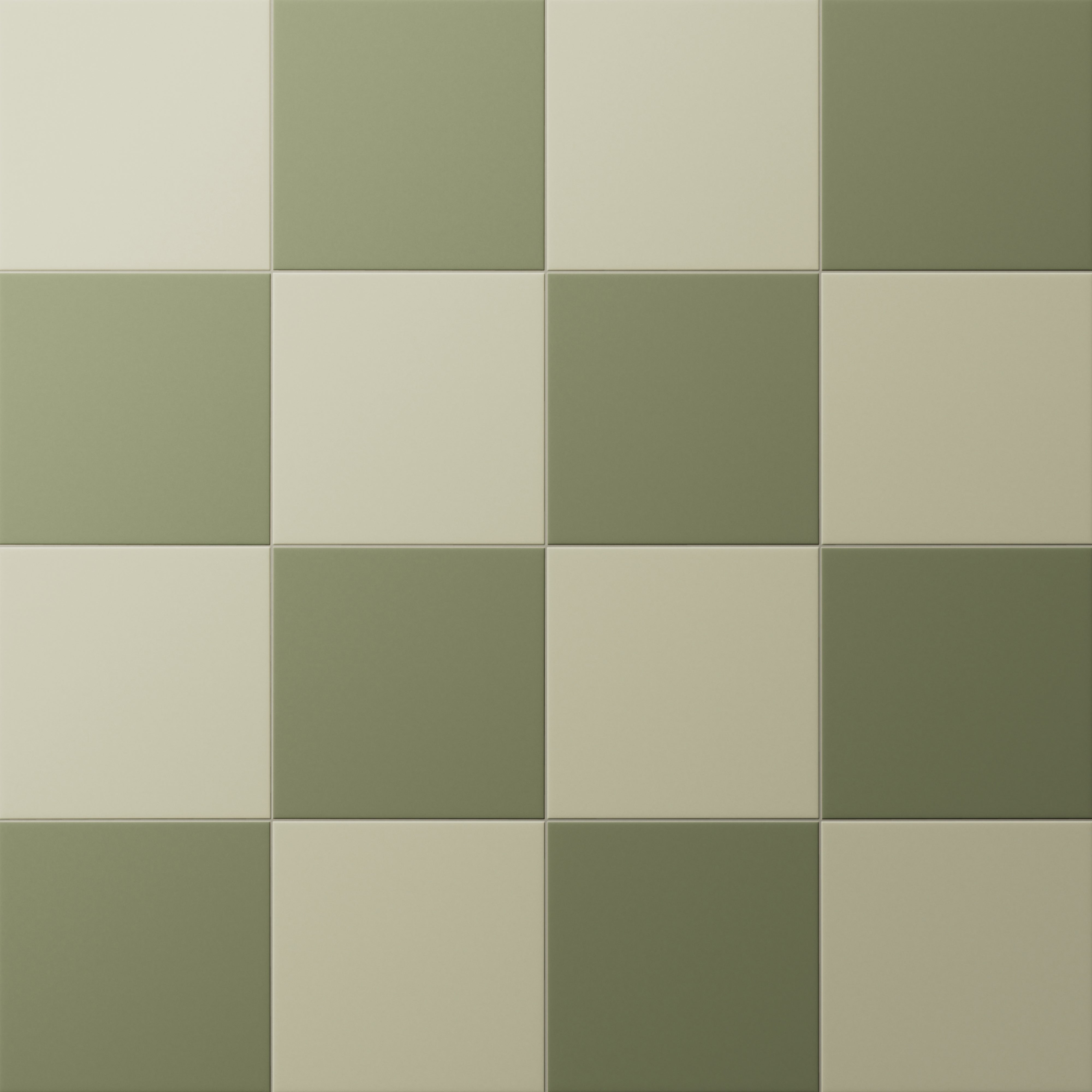 Merrick 8 x 8 Checkerboard Matte Porcelain Tile in Lounge Light Green and Folk Green