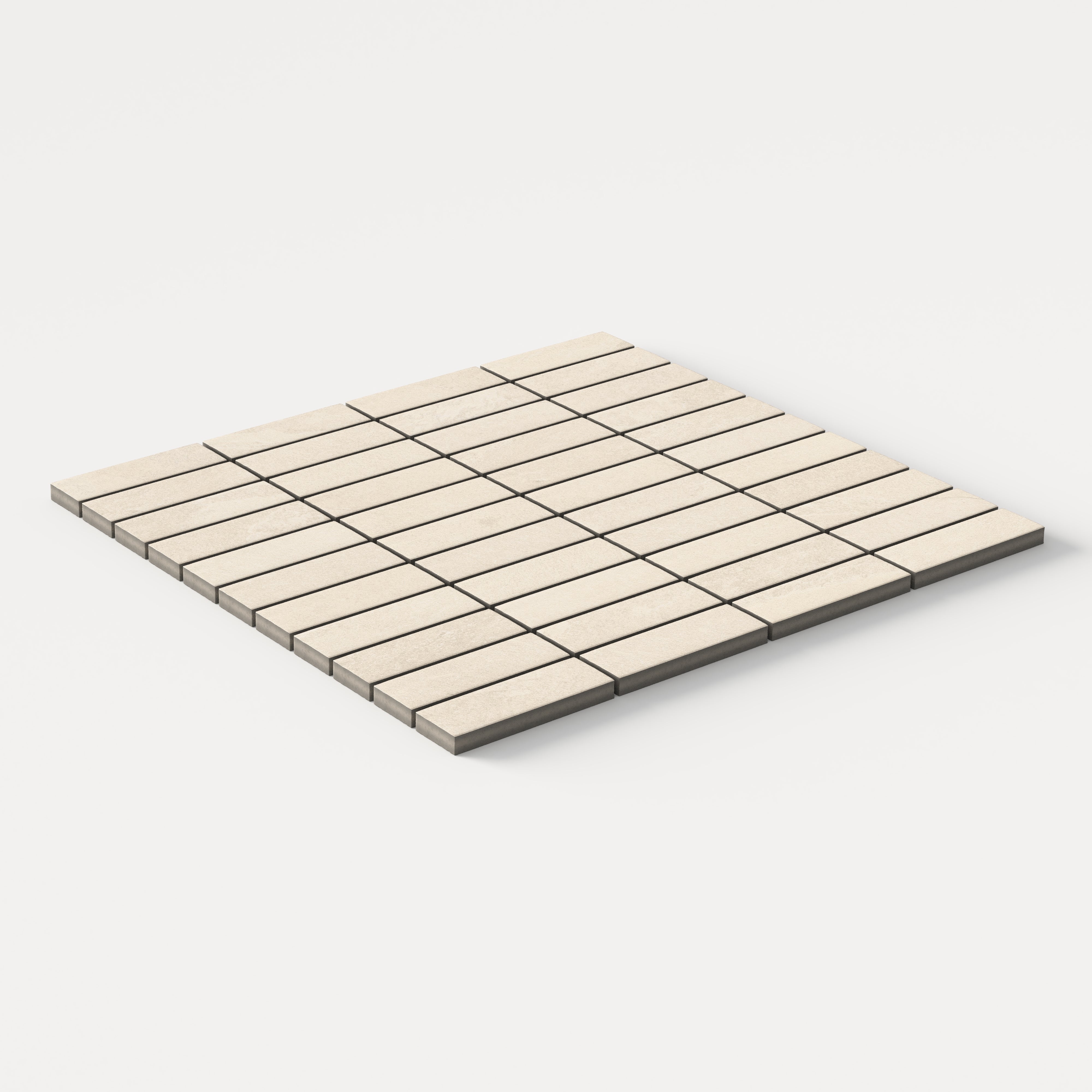 Aurora 1x3 Matte Porcelain Mosaic Tile in Beige