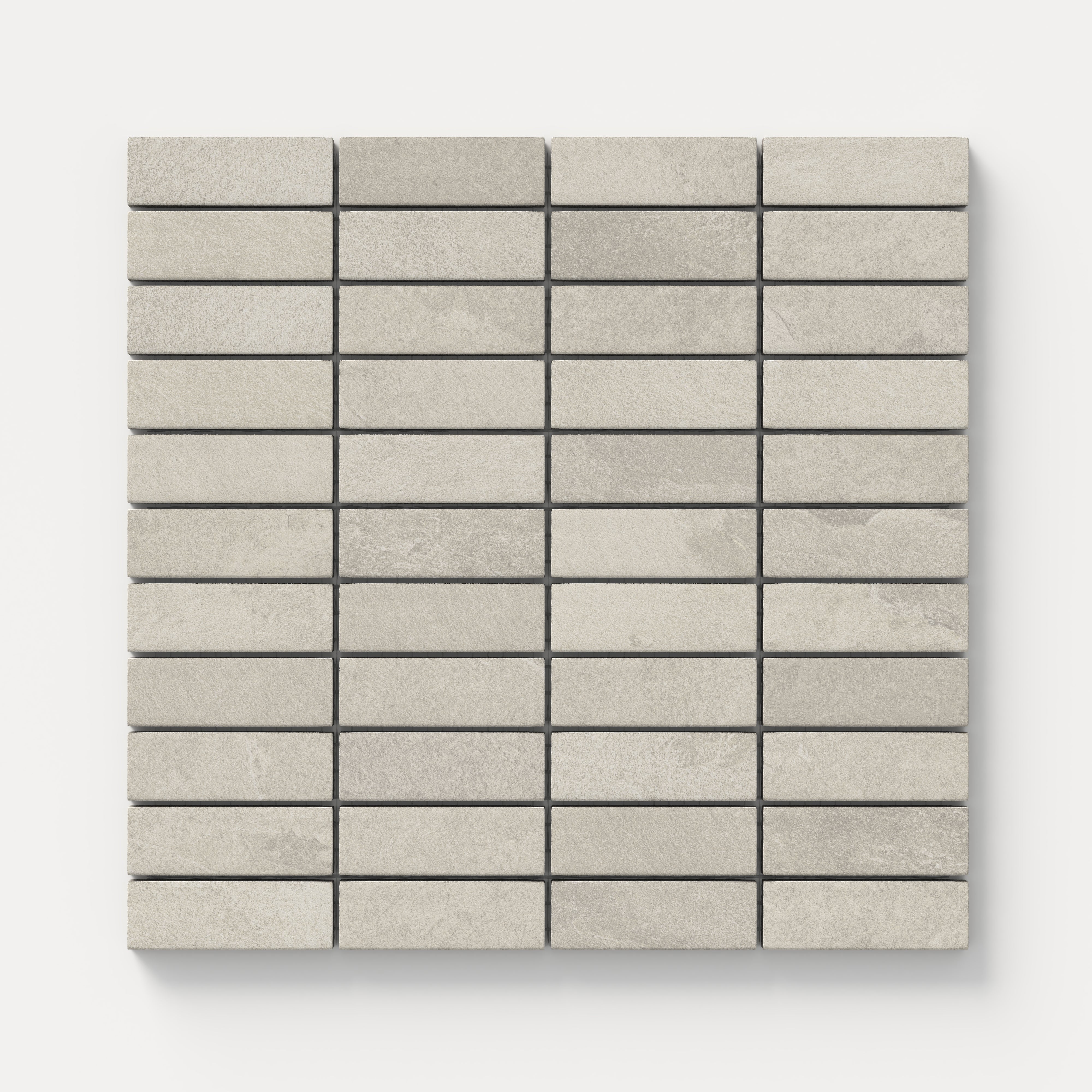 Aurora 1x3 Matte Porcelain Mosaic Tile in Grey