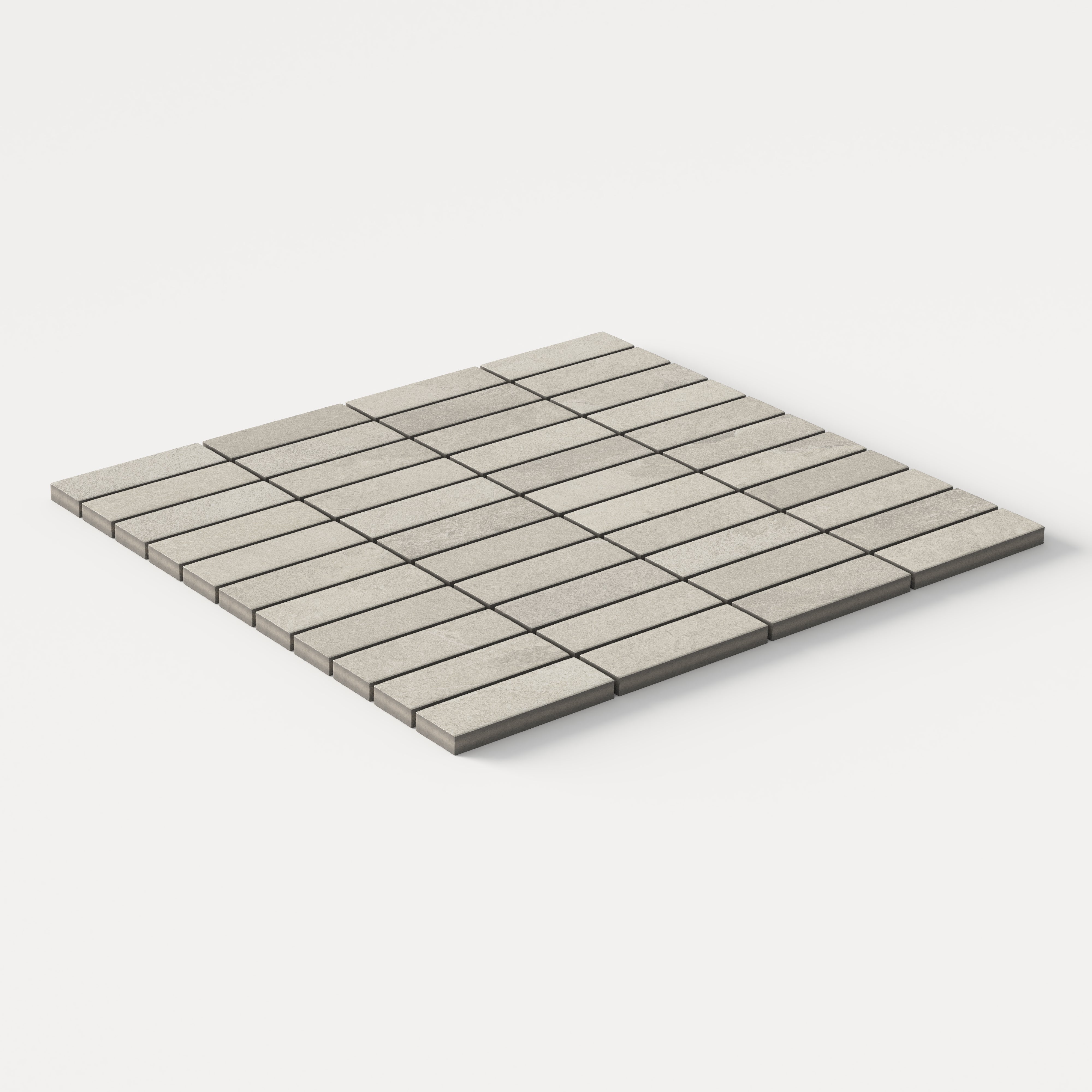 Aurora 1x3 Matte Porcelain Mosaic Tile in Grey
