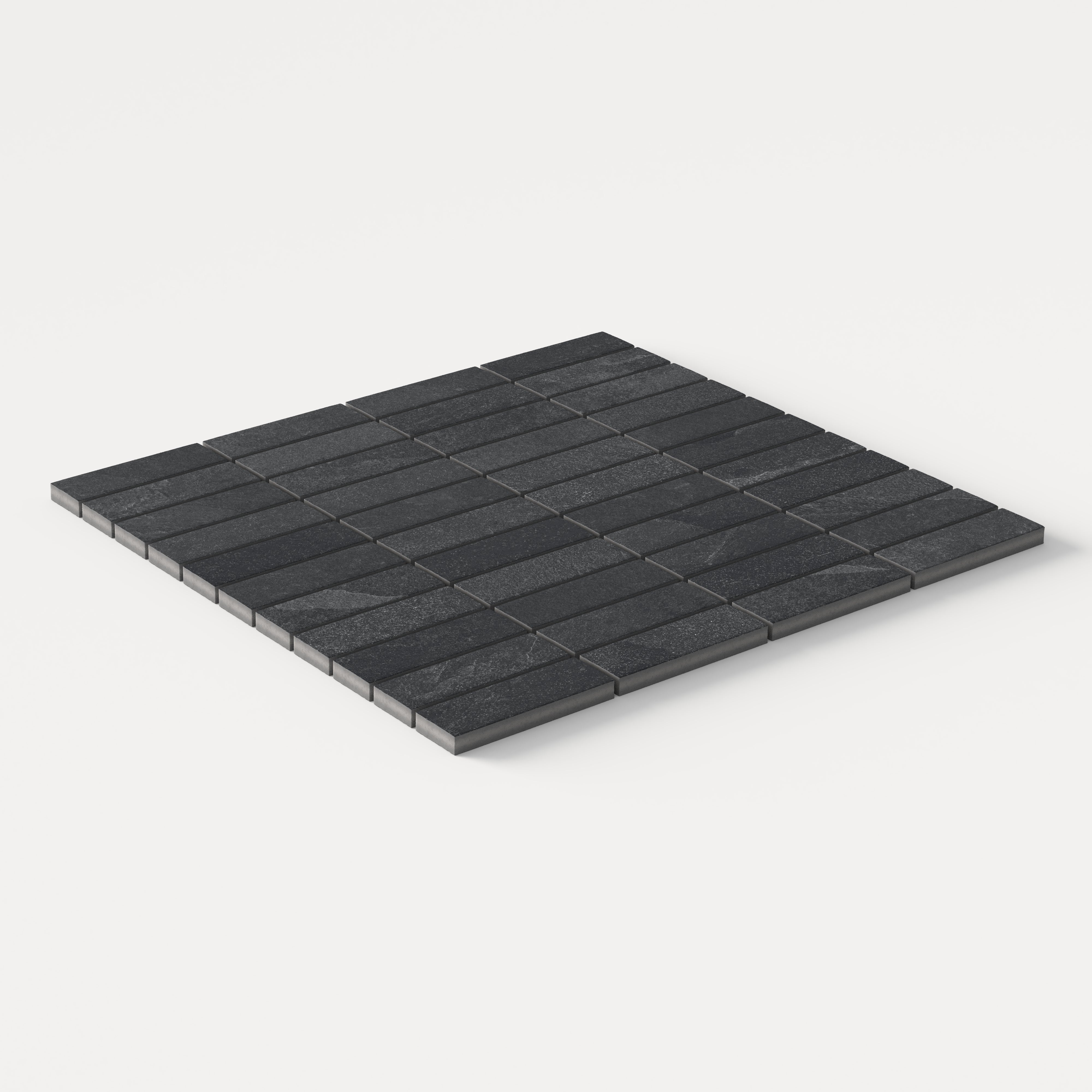 Aurora 1x3 Matte Porcelain Mosaic Tile in Lava