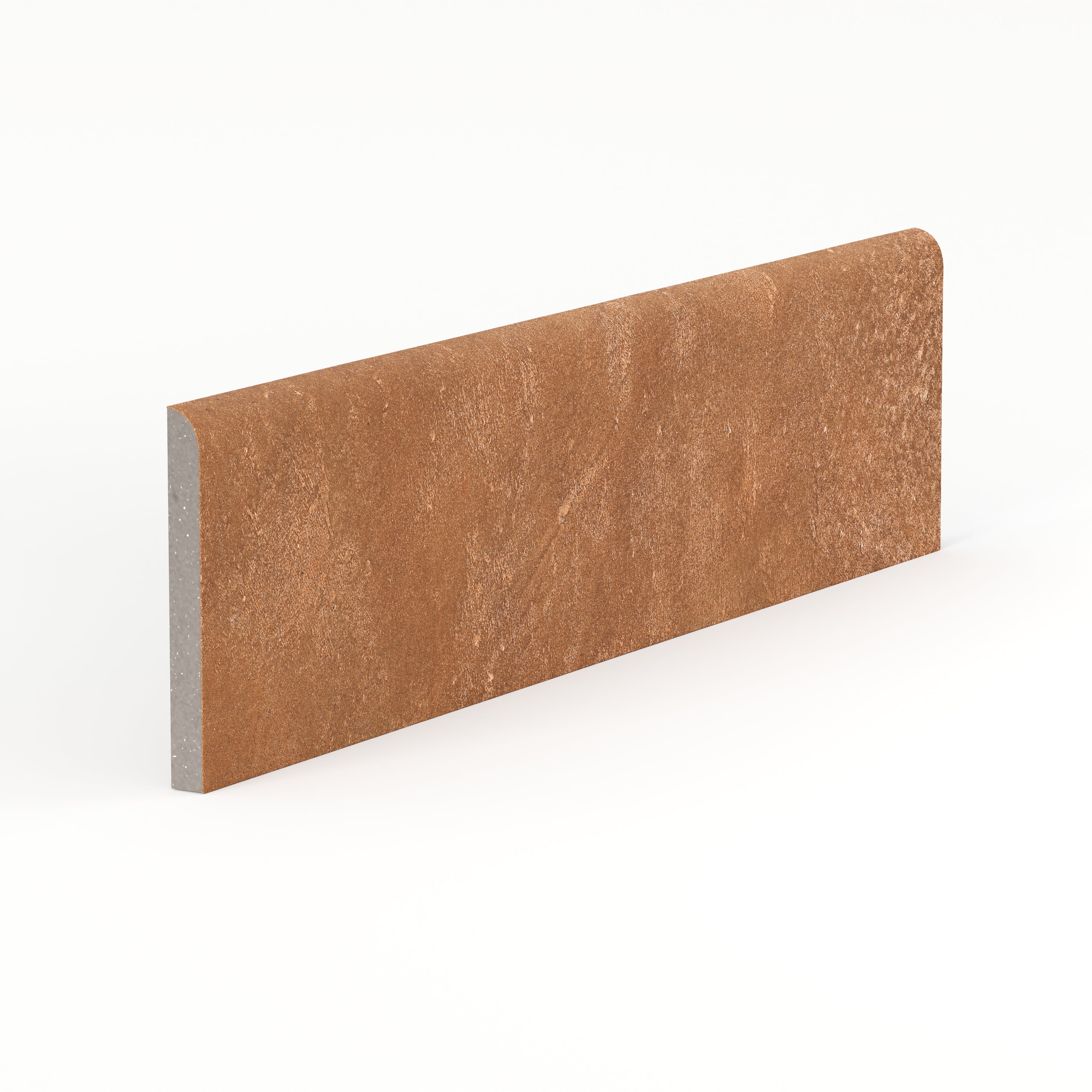 Kai 3x12 Bullnose Matte Porcelain Tile in Terracotta